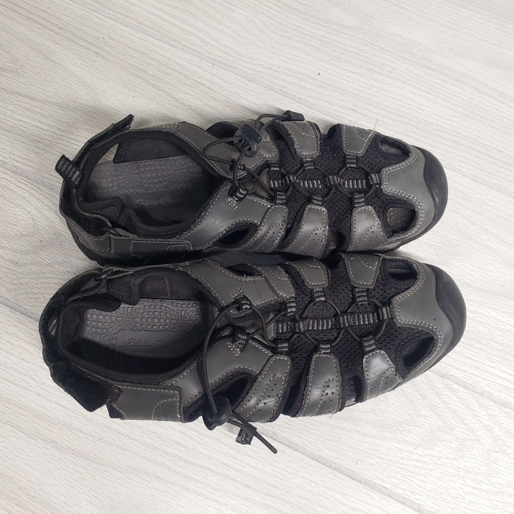 Eddie Bauer VINTAGE Eddie Bauer Sandals River Sandals Men M 11 Black Gray Hook & Loop Ankle Strap Shoes Adult Mens Size ONE SIZE - 5 Thumbnail