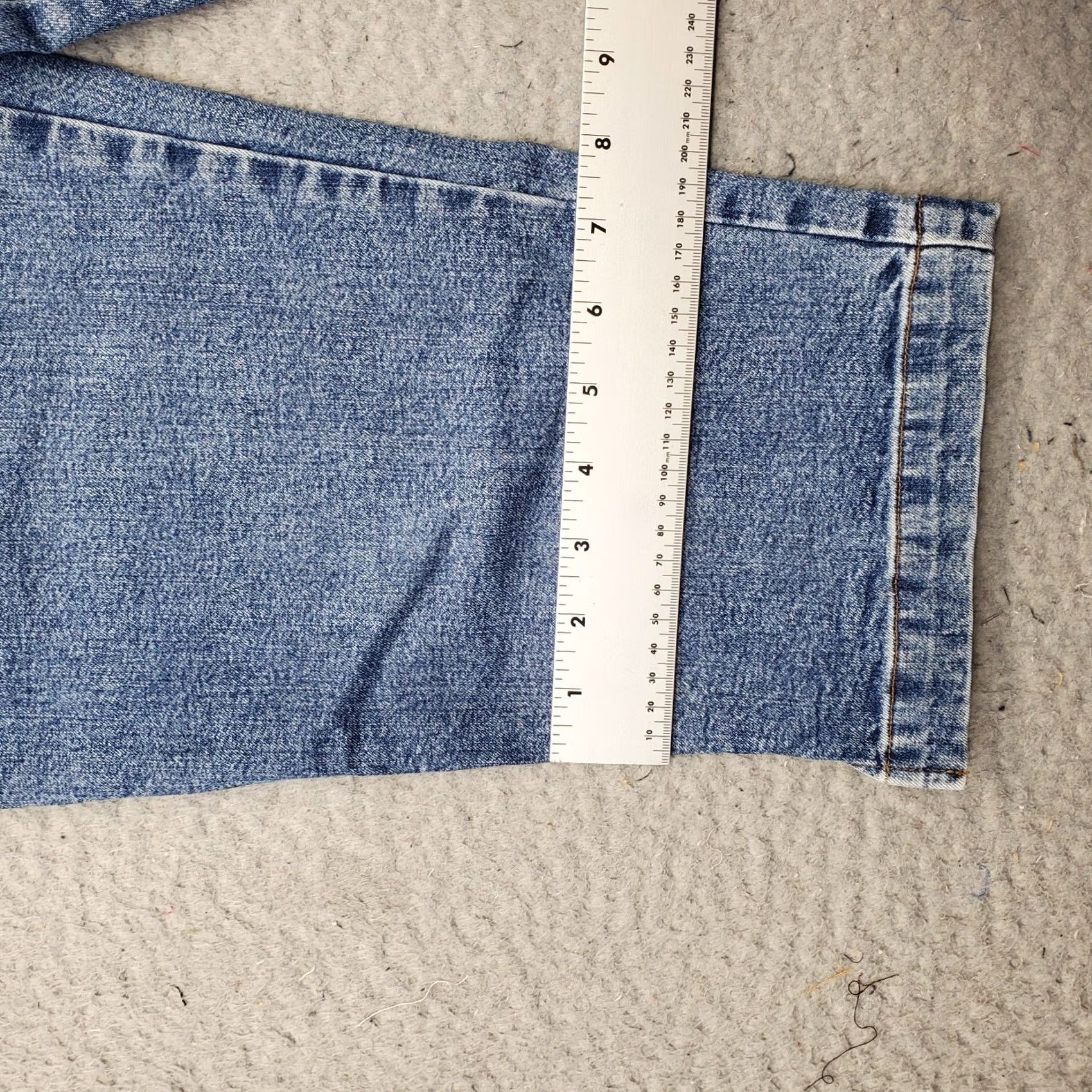 Denime Lauren Jeans Co. Cropped Jeans Womens 12P Blue Denim Straight Fit Ankle Slit Jeans Womens 12P Blue Denim Straight Crop Slit Size 34" / US 12 / IT 48 - 5 Thumbnail