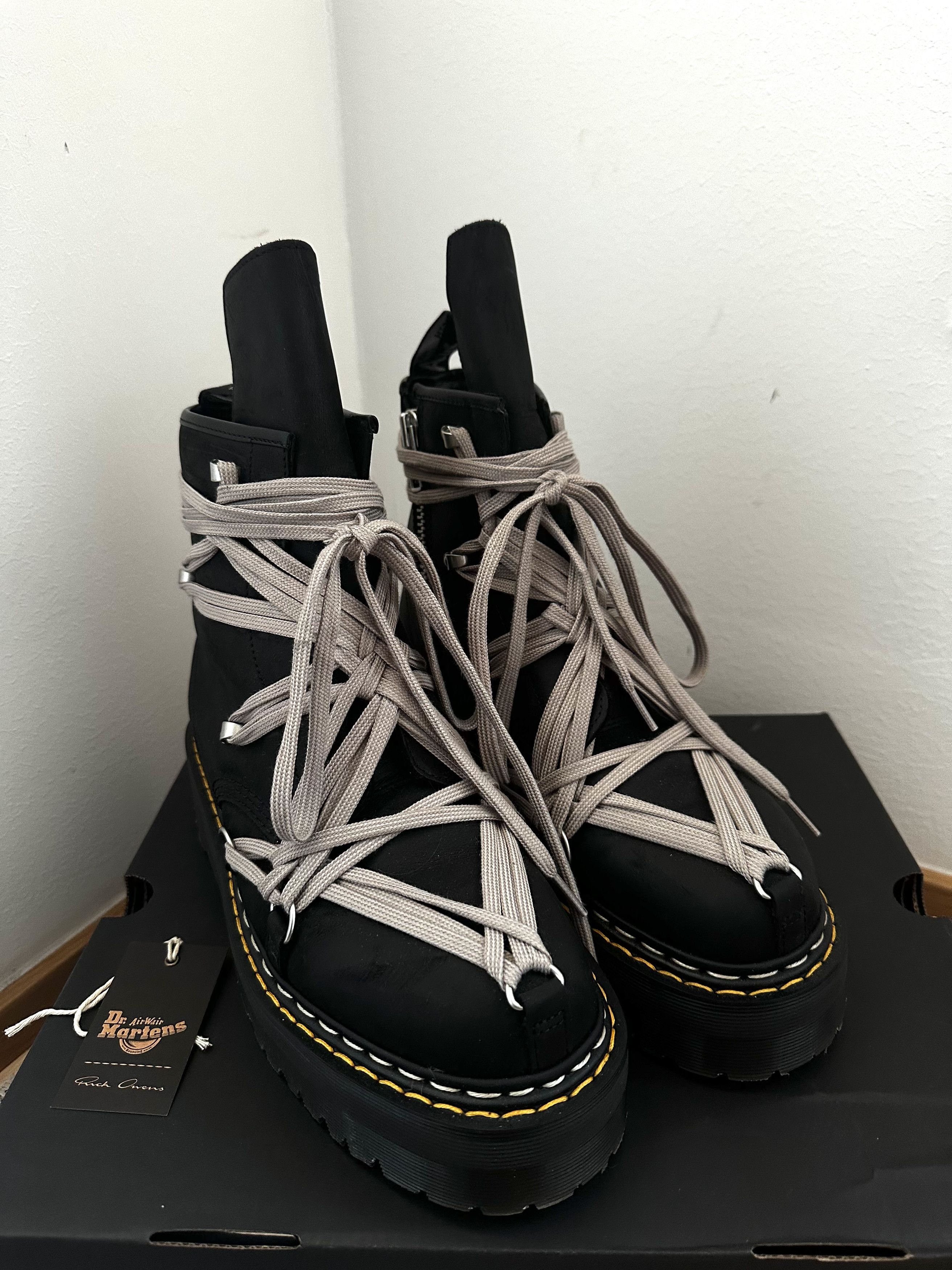Rick Owens x Dr. Martens Megalace Quad RO Boots EU 44