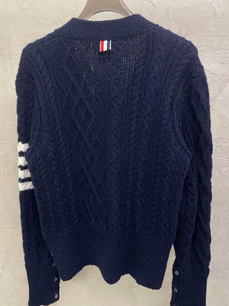 Thom Browne Thom browne Dark blue four-striped thick wool horsehair car Size US M / EU 48-50 / 2 - 5 Thumbnail