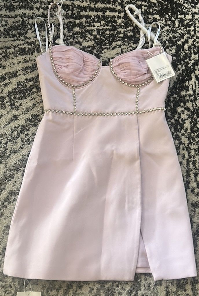 Self-Portrait Self-Portrait Pink Chiffon and Crepe Mini Dress size UK8/US4 Size S / US 4 / IT 40 - 4 Thumbnail