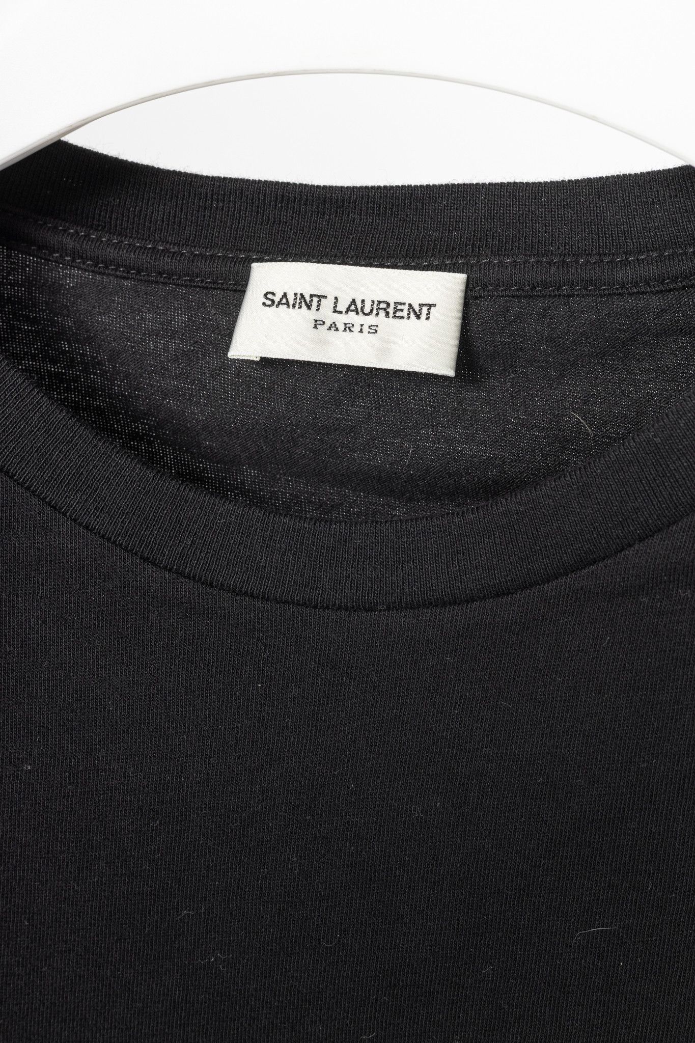 Saint Laurent Paris Saint Laurent Black Cotton-Jersey Short-Sleeve T-Shirt Size S / US 4 / IT 40 - 4 Thumbnail