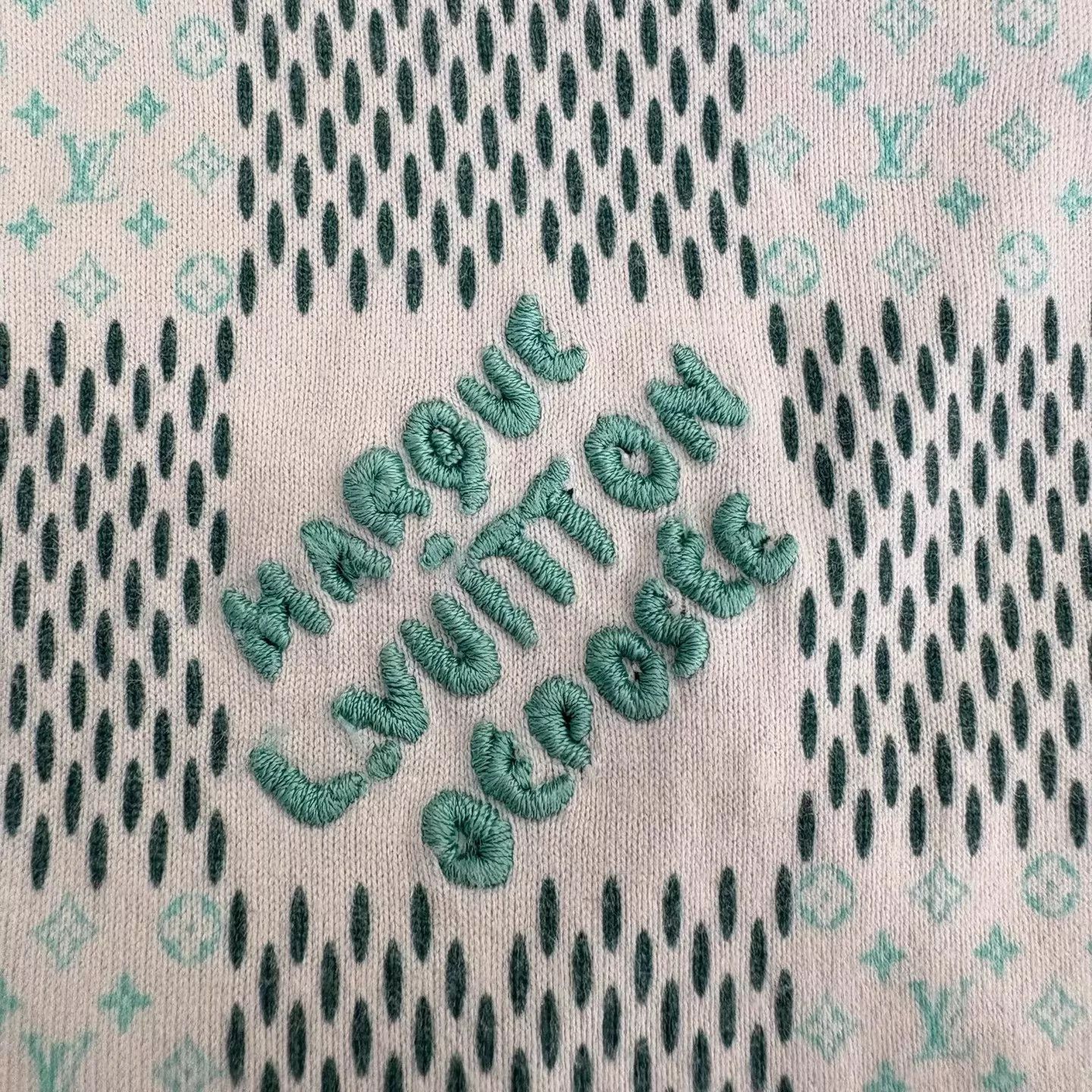 Louis Vuitton LV Pharrell x Embroidered Monogram SS White Green XXL Size US XXL / EU 58 / 5 - 6 Thumbnail