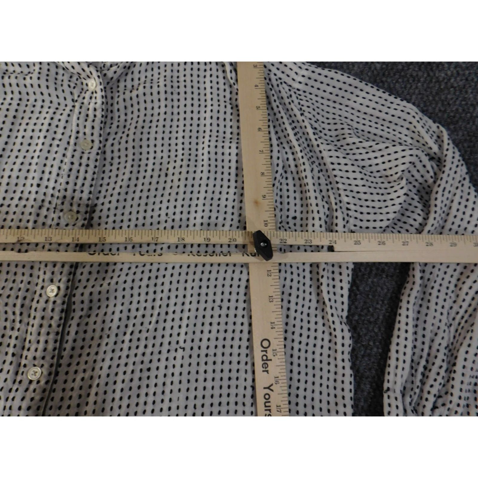 Ann Taylor LOFT Blouse Womens L White Black Polka Dot Lightweight Casual Shirt Girls Mens Size L / US 10 / IT 46 - 6 Thumbnail