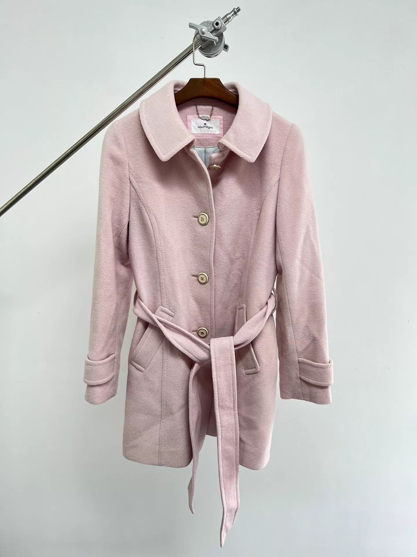 Courreges Courreges Pink Padded Shoulder Wool Coat 40 Size S / US 4 / IT 40 - 1 Thumbnail