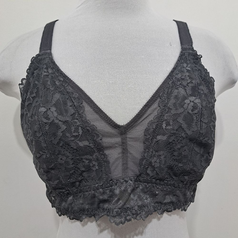Other Savage X Fenty Floral Lace Bralette Racerback Pink/ Black Bra 1X NWT Size XXL / US 16-18 / IT 52-54 - 15 Thumbnail