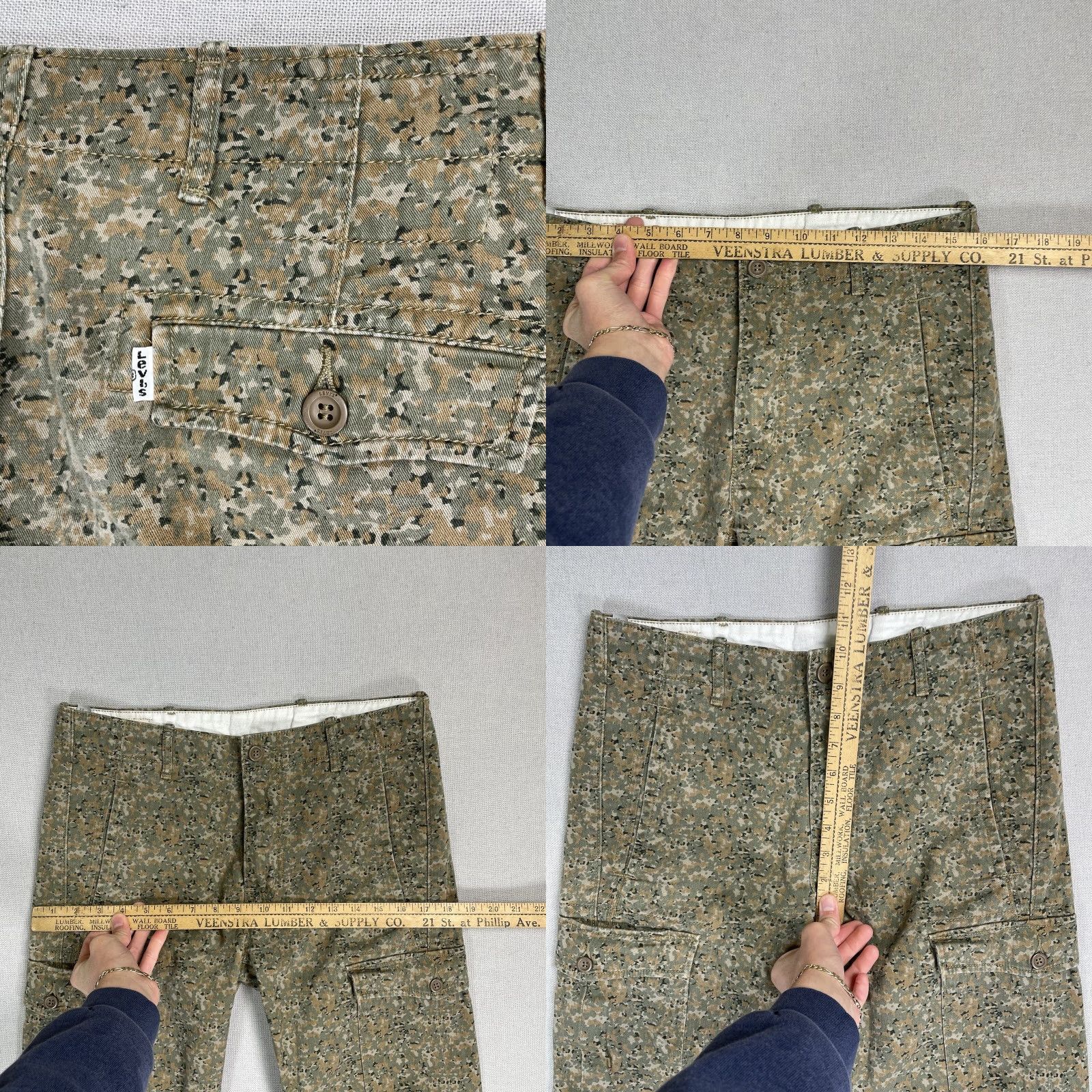 Levi's Levis Jeans Camo Cargo Pants White Tab 32x29 Levis Jeans Men 32 Inseam 29 Regular Straight Size US 32 / EU 48 - 9 Thumbnail