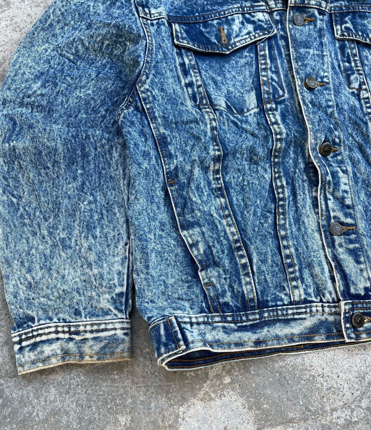 Japanese Brand 🔥Vintage Glee Man Leather Collared Denim Trucker Jacket Size US L / EU 52-54 / 3 - 5 Thumbnail