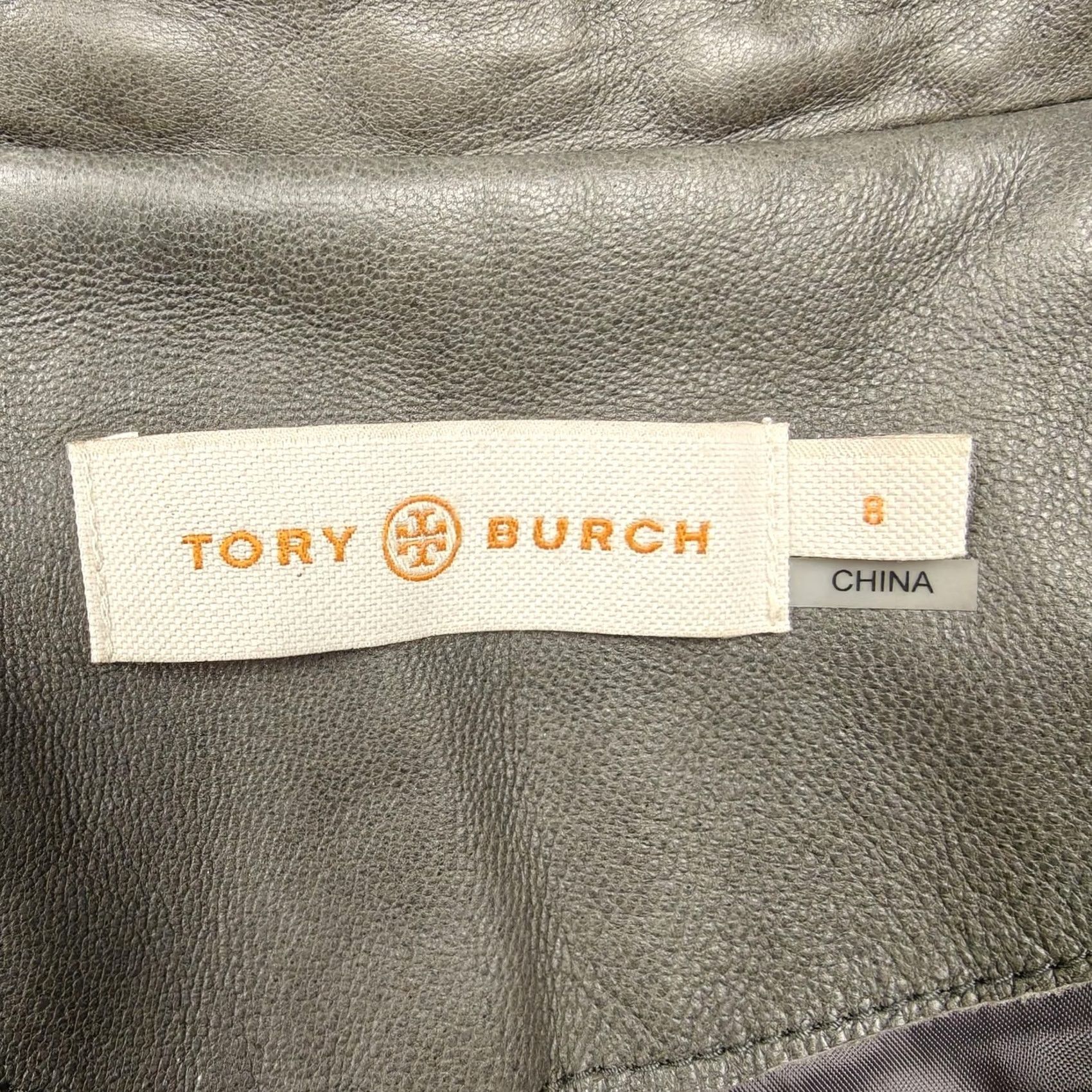 Tory Burch Tory Burch Jacket Womens Gray Leather Moto Biker Full Zip Lined 8 Size M / US 6-8 / IT 42-44 - 4 Thumbnail