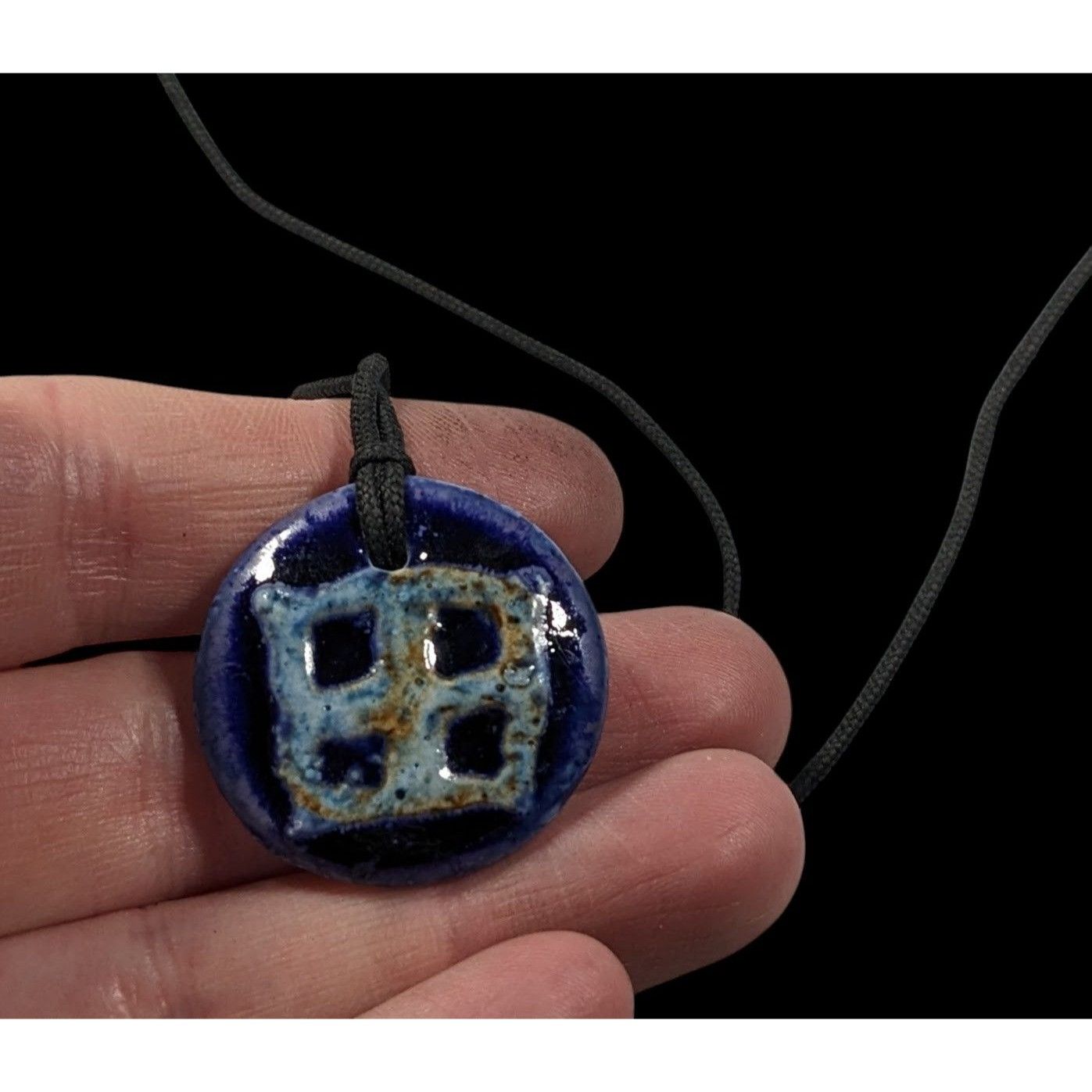 Other Handmade Ceramic Blue Glazed Pendant Necklace Size ONE SIZE - 4 Thumbnail