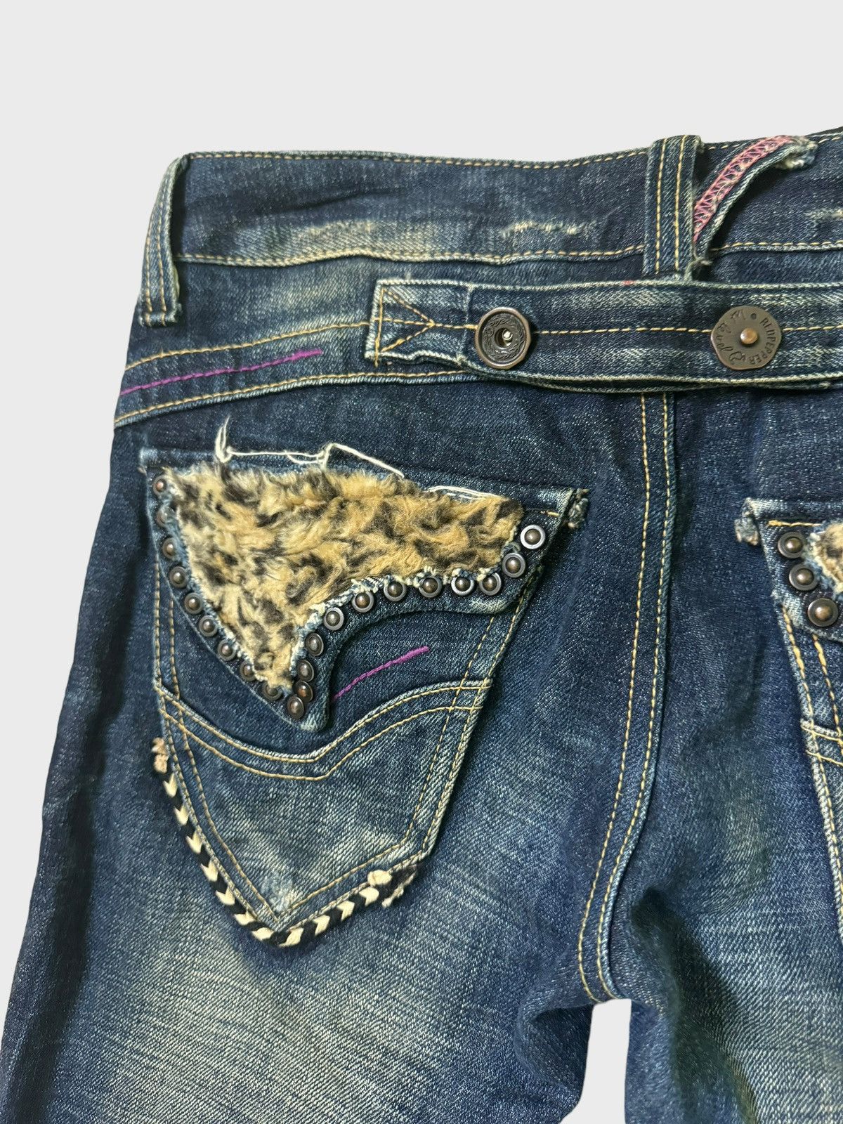 Hysteric Glamour Flare REDPEPPER Buckle Rare Design Clawmark Low Rise Denim Size US 29 - 13 Thumbnail