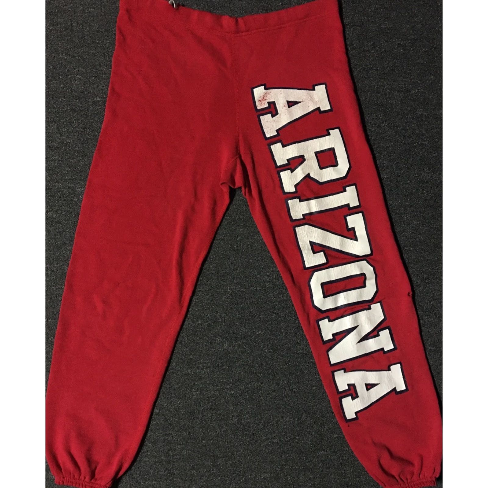 Vintage VINTAGE University Arizona Distressed Sweatpants M USA Artex Sweatpants Mens Red 80s Grunge School Track ASU Wildcats Size US 31 - 2 Thumbnail