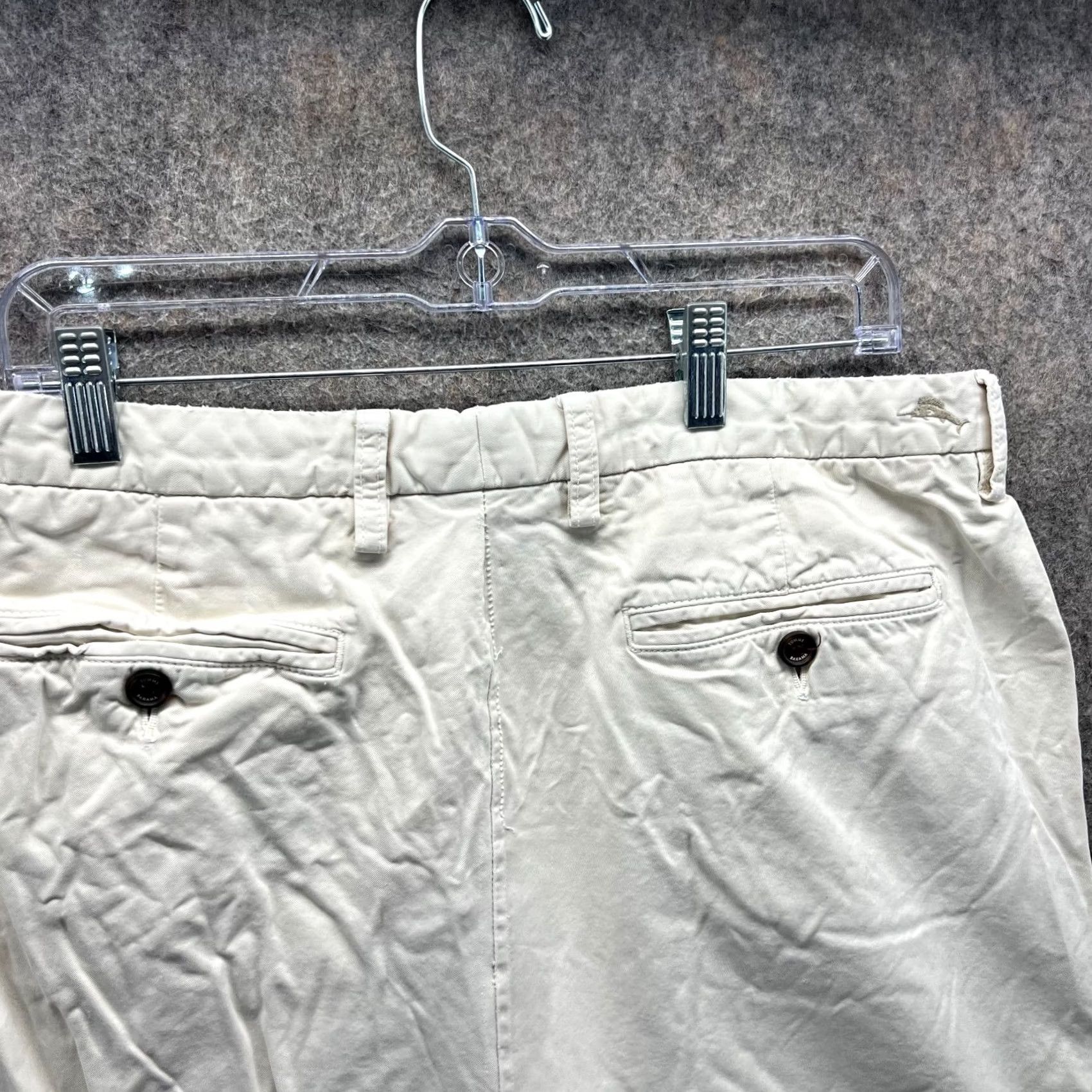 Tommy Bahama Tommy Bahama Shorts Mens 35 Beige Chino Flat Front Khaki Tan Pima Cotton Canvas Solid Button Casual Travel Mens Regular Beach Vintage No Size US 35 - 5 Thumbnail