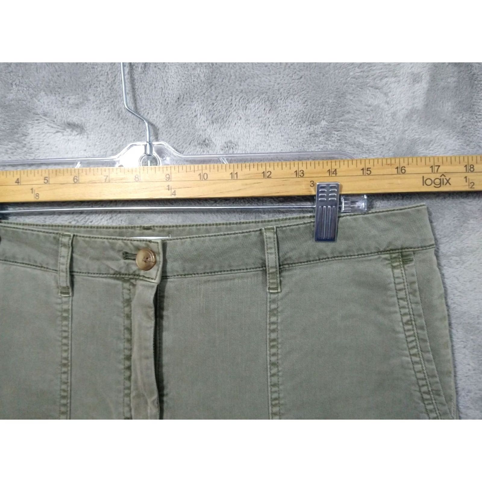 Vintage J Jill Green Cargo Chino Pants Womens 10 Crop Stretch Ankle Size 32" / US 10 / IT 46 - 3 Thumbnail