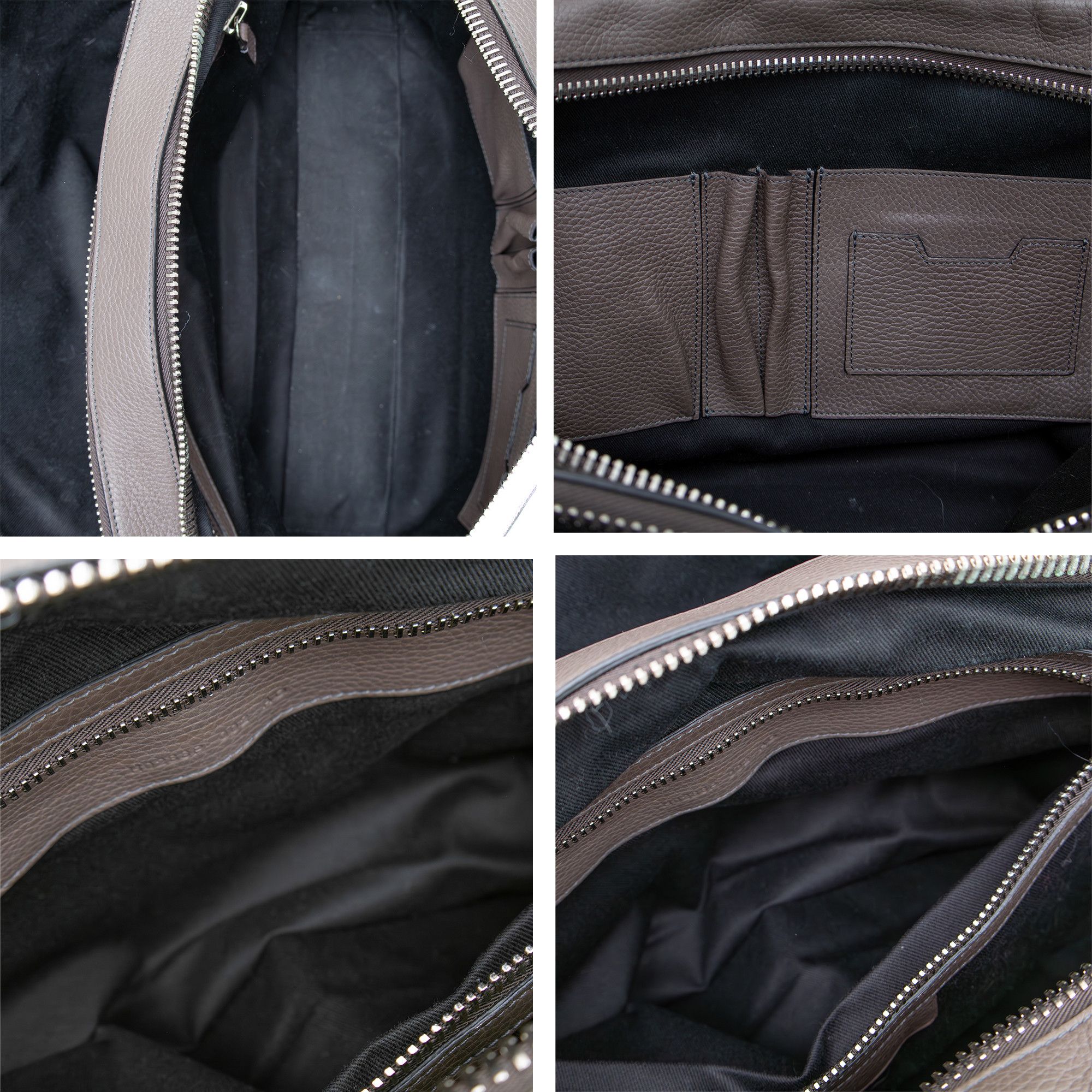 Tom Ford Tom Ford BuckleyGrey Pebbled Leather Briefcase Business Bag Size ONE SIZE - 13 Thumbnail