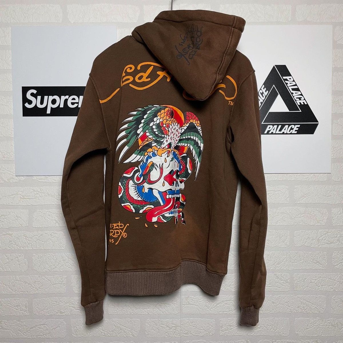 Ed Hardy 📌Rich Grey Cropped Zipper Jacket Hoodie Ed Hardy Full Print Size US M / EU 48-50 / 2 - 2 Thumbnail