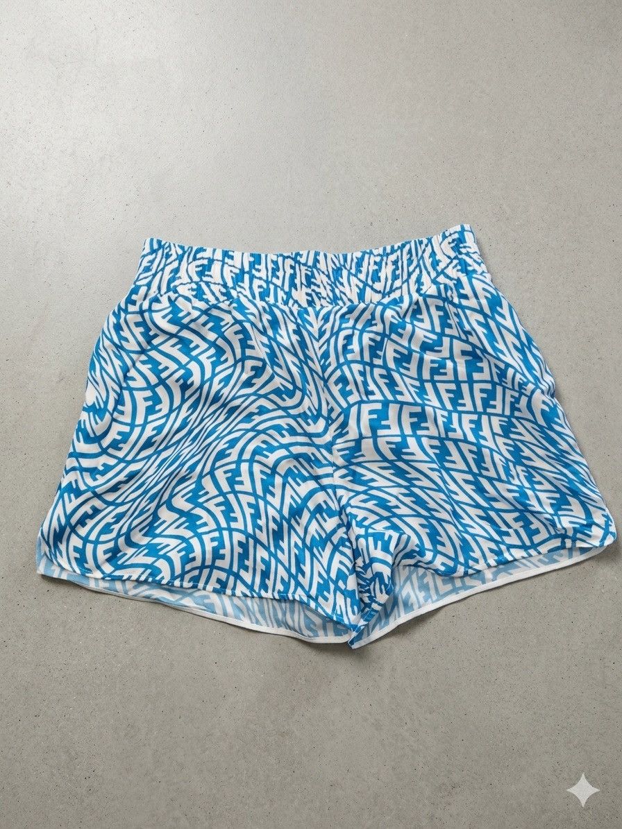 Fendi Fendi FF Vertigo Silk Bermuda Shorts 'Turquoise/White' Size US 32 / EU 48 - 1 Thumbnail