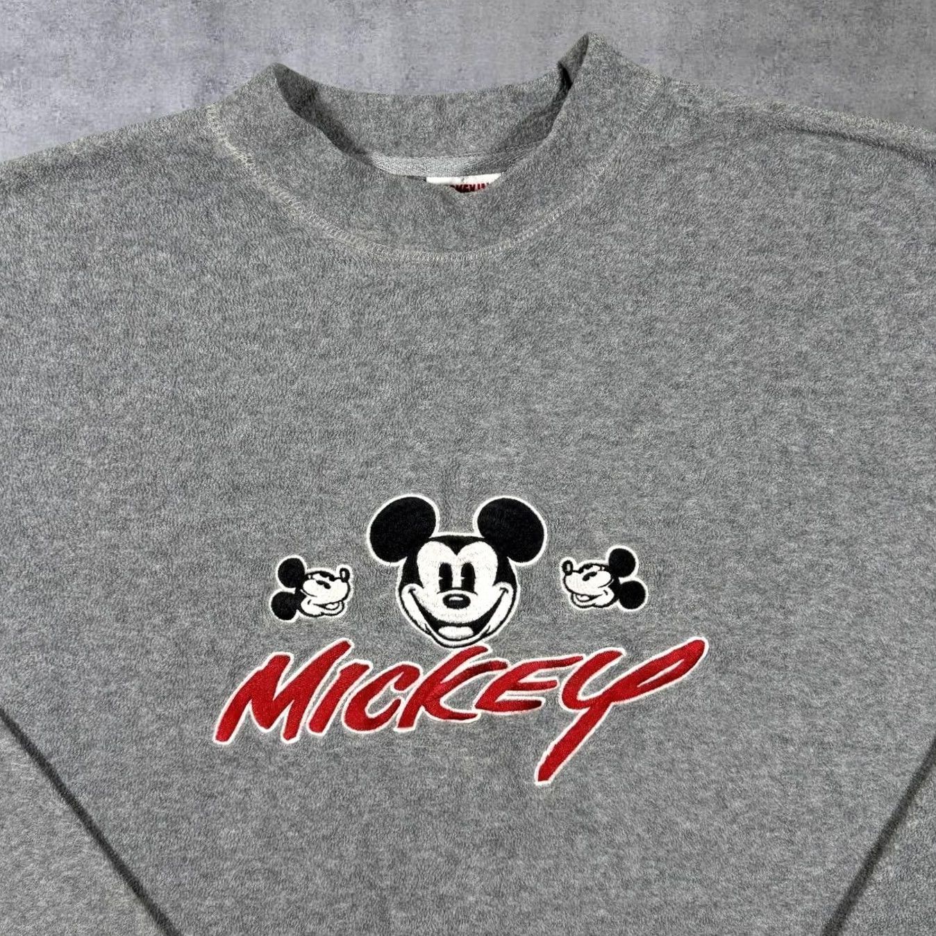 Disney VINTAGE Disney Mickey Embroidered Grey Fleece Sweatshirt Large XL Sweatshirt Mens Pullover, Mickey Mouse, Sweatshirt, Grey, 1980s Size US L / EU 52-54 / 3 - 4 Thumbnail