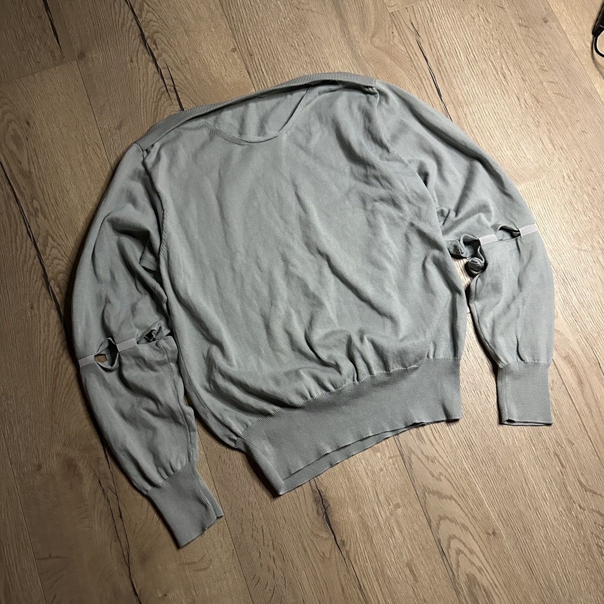 Maison Margiela Maison Margiela FW18 Artisanal Cut-Out Elbow Ribbon Sweater Size US M / EU 48-50 / 2 - 1 Thumbnail