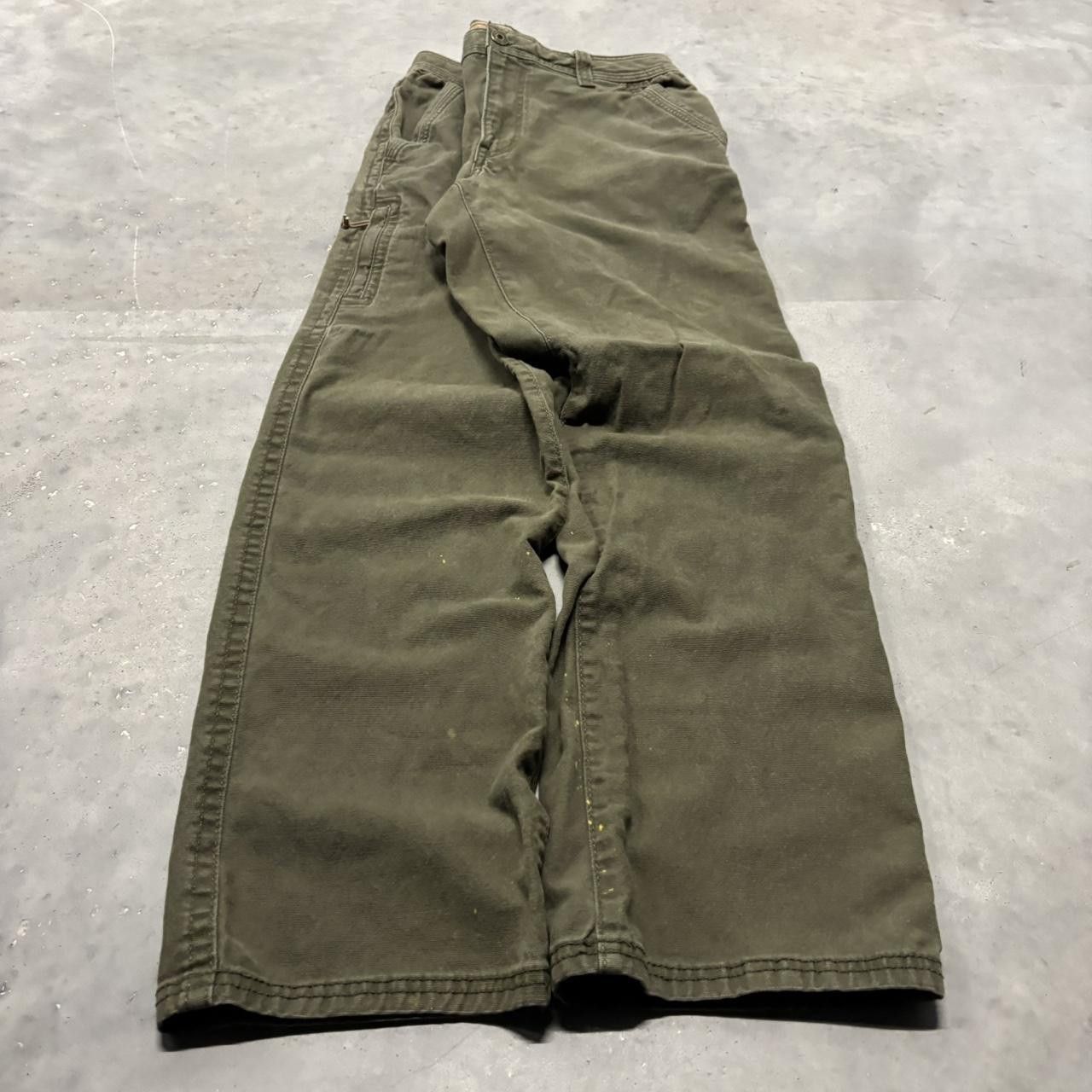 Japanese Brand × Vintage Crazy Vintage Y2K/2000s Olive Green Workwear Casual Pants! Size US 32 / EU 48 - 3 Thumbnail