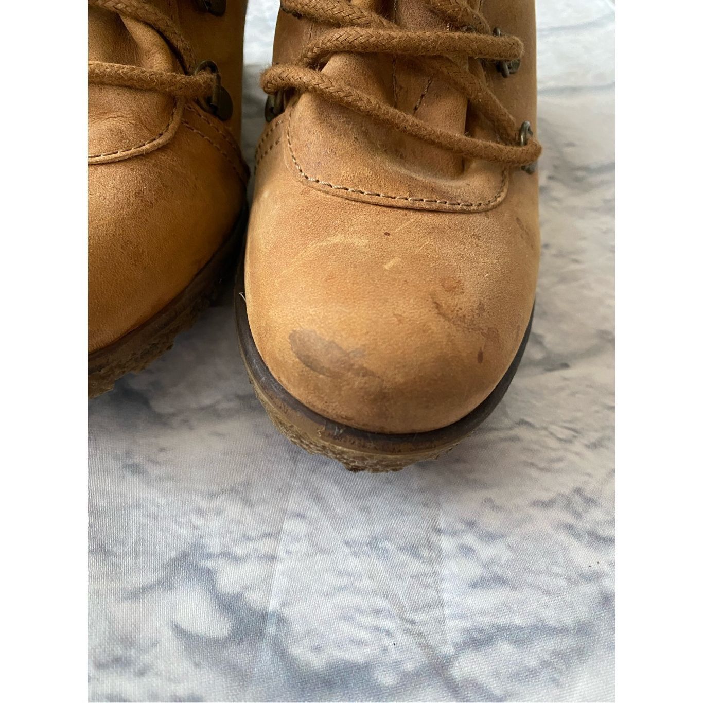 Steve Madden Steve Madden women 8 leather wedge tie up ankle bootie tan Size US 8 / IT 38 - 5 Thumbnail