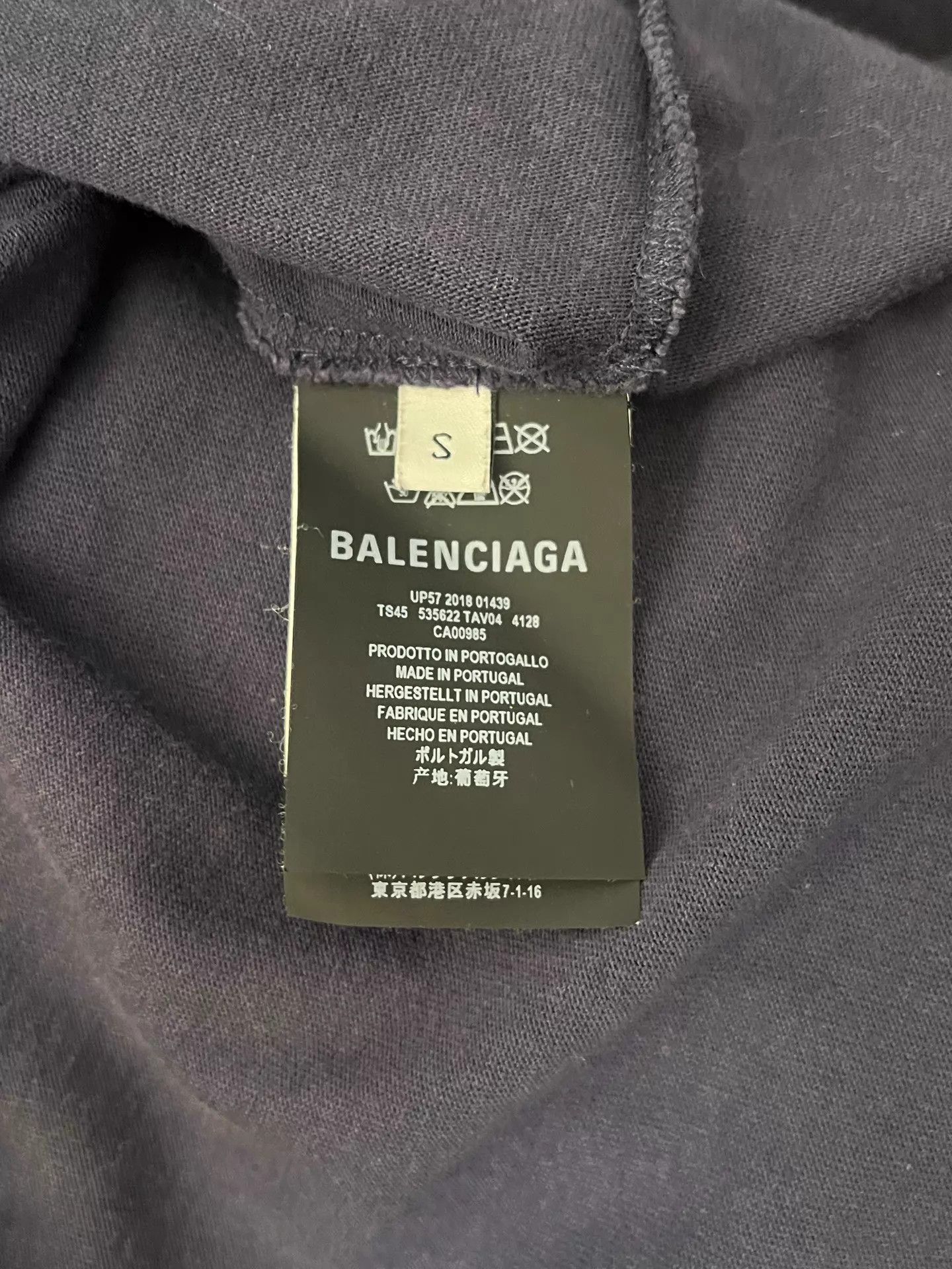 Balenciaga Balenciaga Wheat Logo Crew T-shirt Navy Blue Size S Size US S / EU 44-46 / 1 - 4 Thumbnail