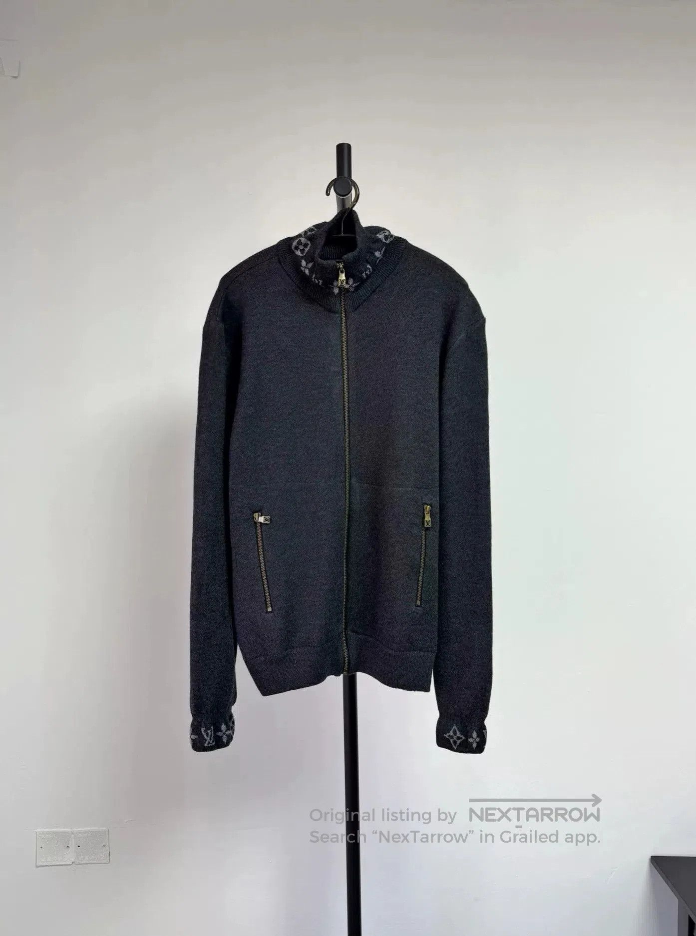 Louis Vuitton Lv Dark Gray Cardigan with Metal Zip. Size US M / EU 48-50 / 2 - 9 Thumbnail