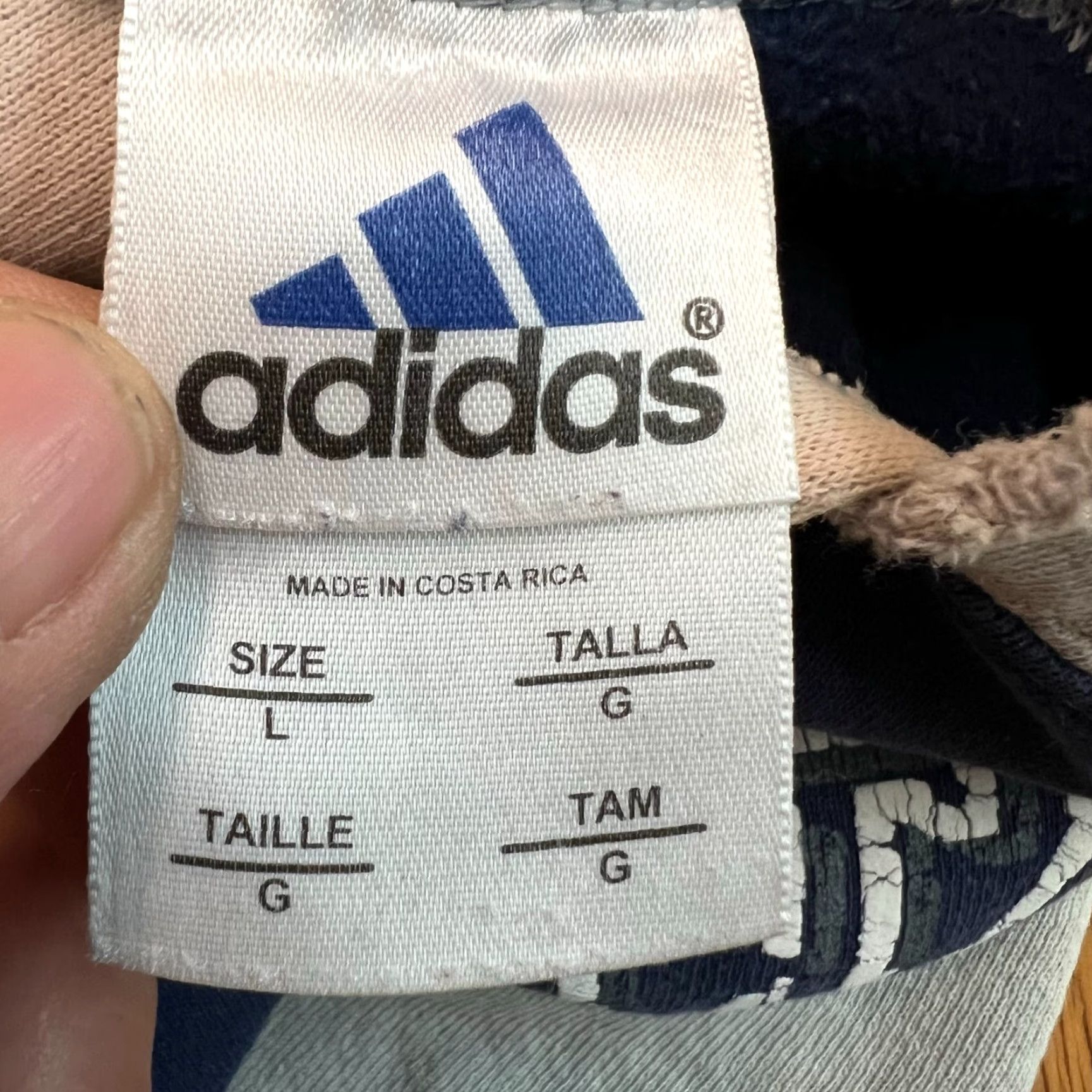 Adidas VINTAGE Adidas 3 Stripe Hoodie Adult Large L Blue Distressed Mens Size US L / EU 52-54 / 3 - 6 Thumbnail