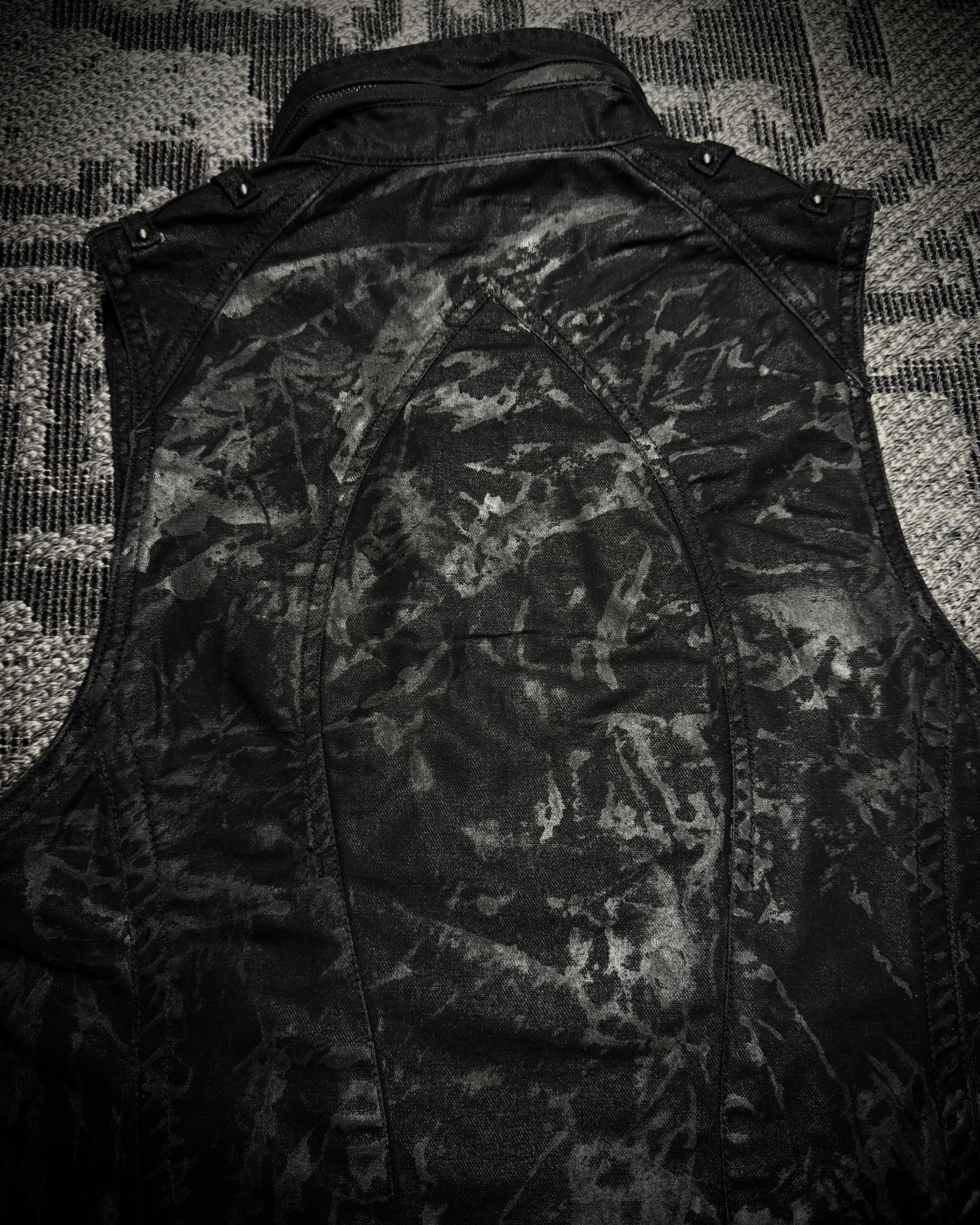 Japanese Brand Midas Coated Splatter Multi-Zip Biker Vest Size US S / EU 44-46 / 1 - 5 Thumbnail