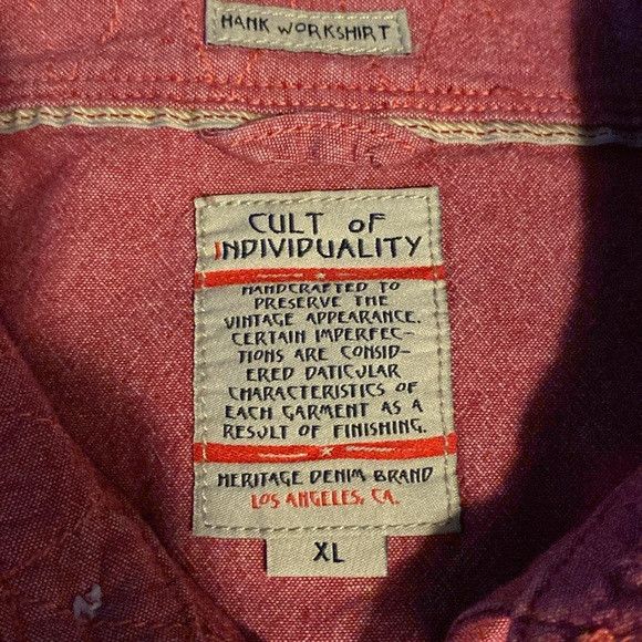 Cult Of Individuality Cult of Individuality Button Down Shirt in Red Cotton (XL) Size US XL / EU 56 / 4 - 6 Thumbnail