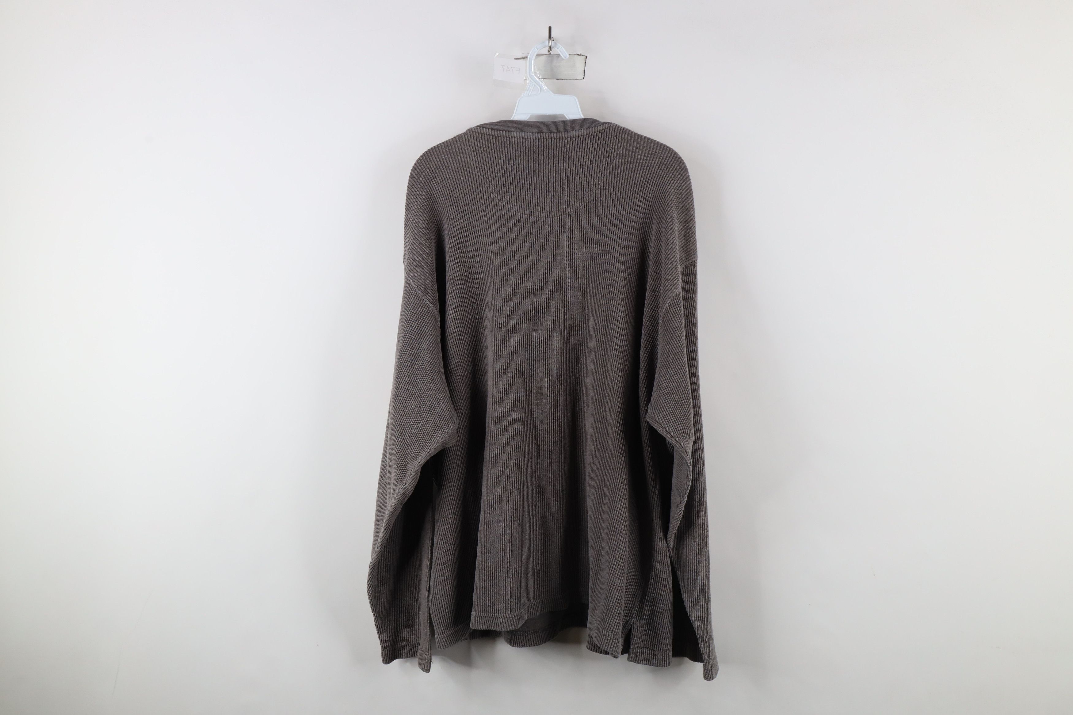 Vintage Vintage 90s Streetwear Ribbed Knit Long Sleeve T-Shirt Gray Size US XXL / EU 58 / 5 - 9 Thumbnail