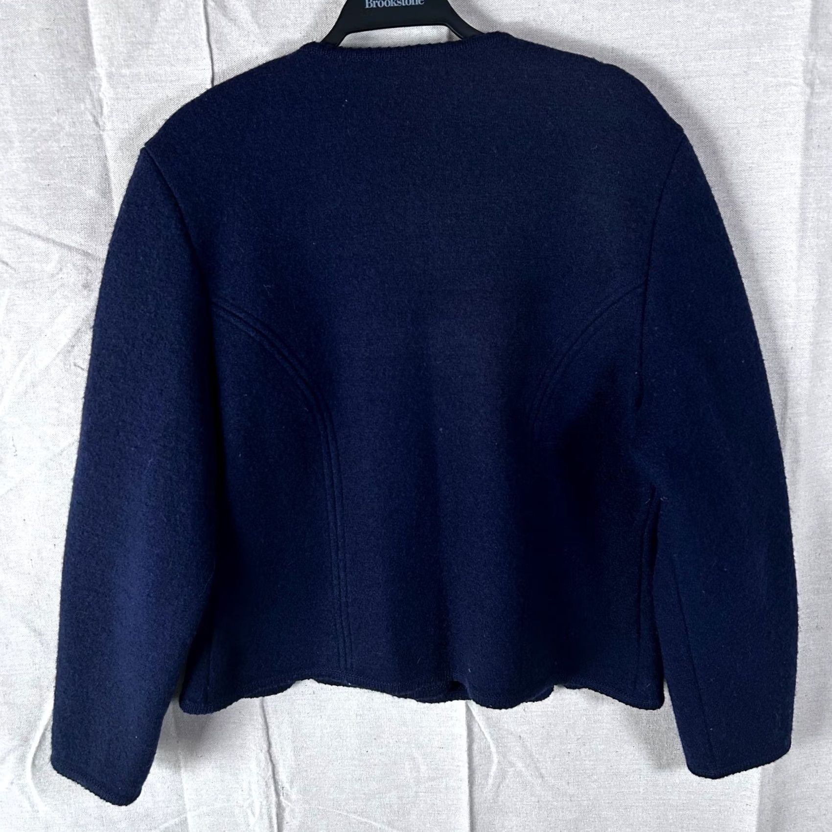 Vintage VINTAGE Mairi Navy Blue 100% Boiled Wool Jacket Gold Crest Buttons Large Size L / US 10 / IT 46 - 3 Thumbnail
