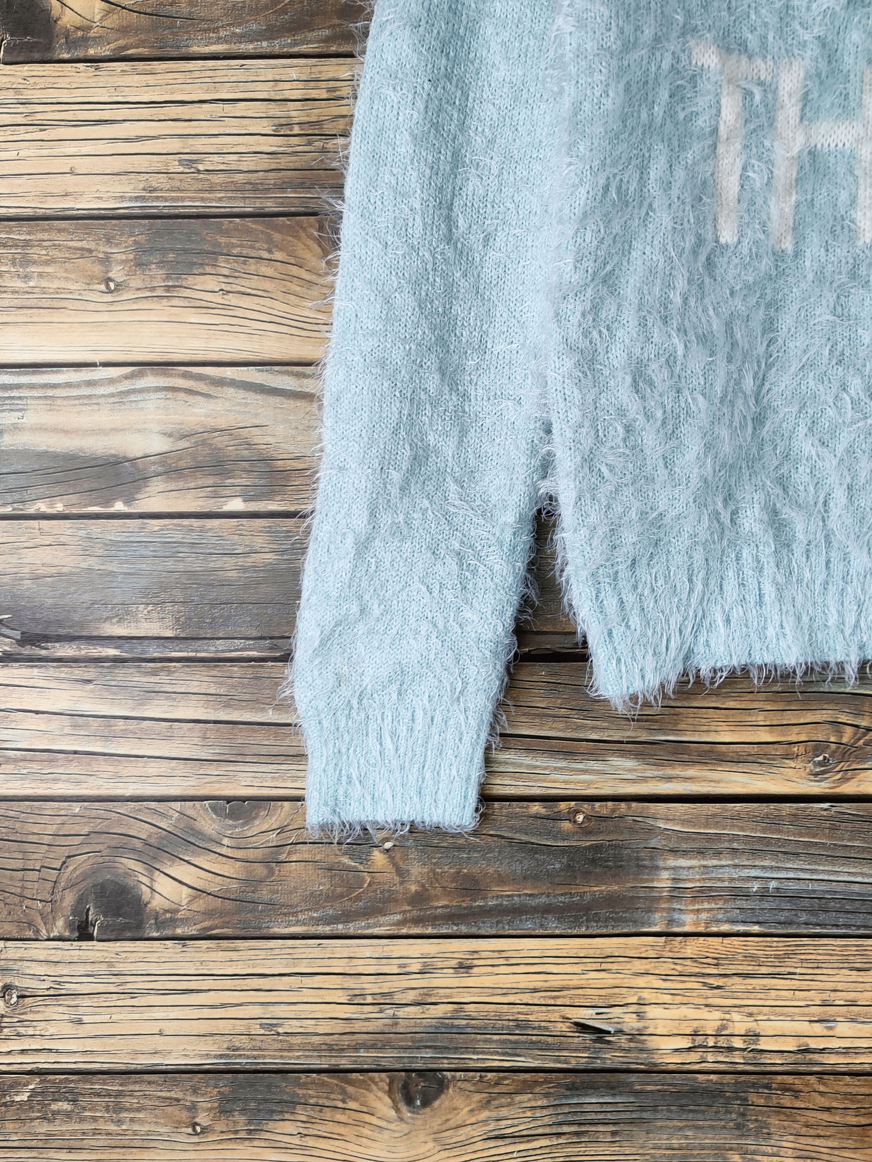 Japanese Brand DL Japanese Brand Turquoise Fur Mohair Knitwear #46-492 Size XS / US 0-2 / IT 36-38 - 4 Thumbnail