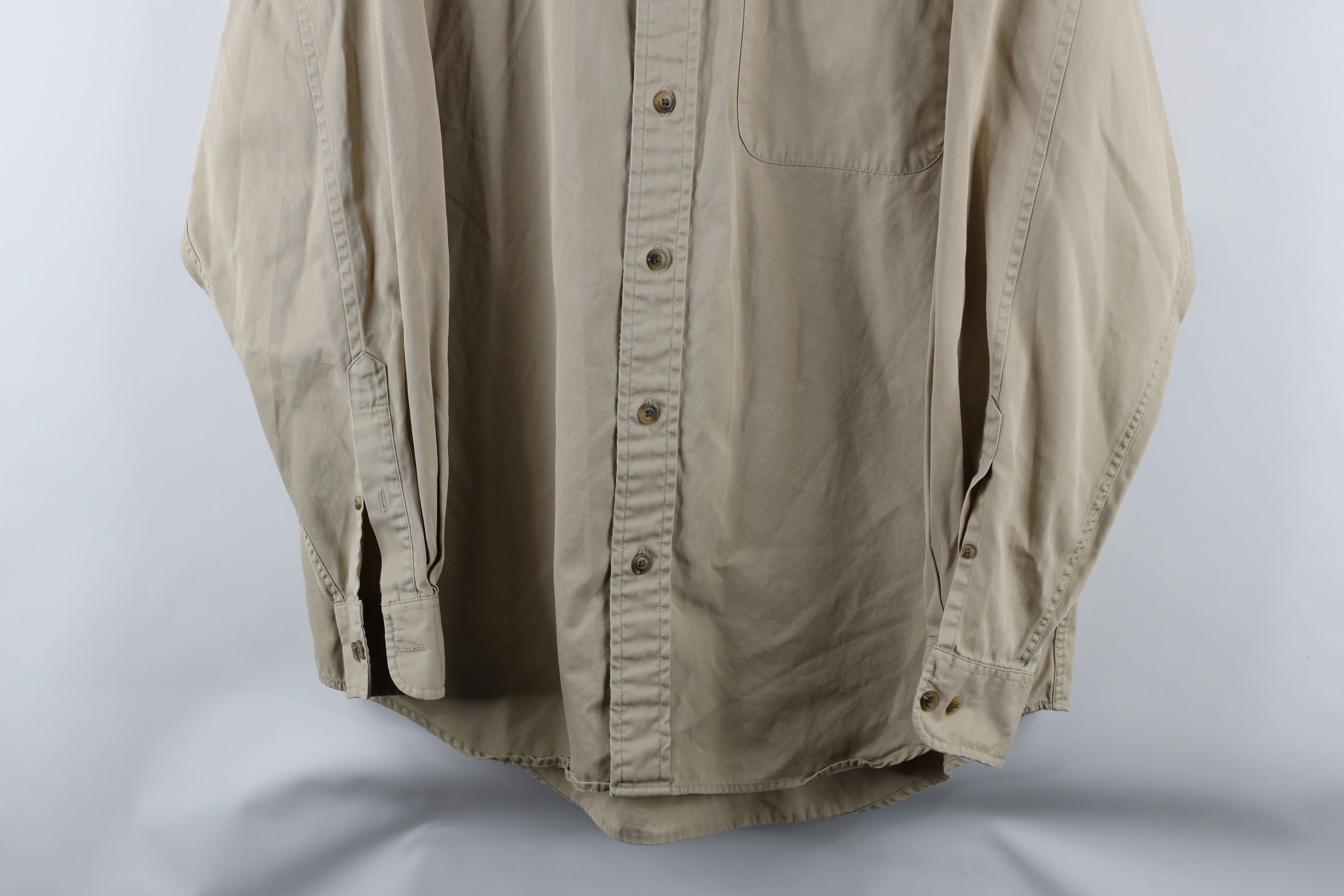 Banana Republic × Vintage Vintage 90s Banana Republic Twill Collared Button Down Shirt Size US L / EU 52-54 / 3 - 3 Thumbnail