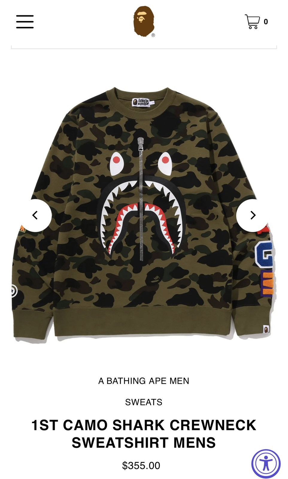 Bape Bape 1st Camo Shark Crewneck Size US XXL / EU 58 / 5 - 10 Thumbnail