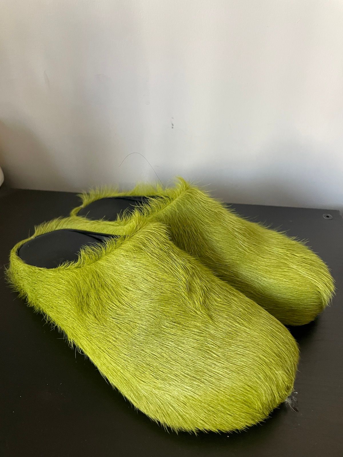 Pre-owned Marni Pony Hair Mule Shoess Grinch Kiwi Green Shoes
