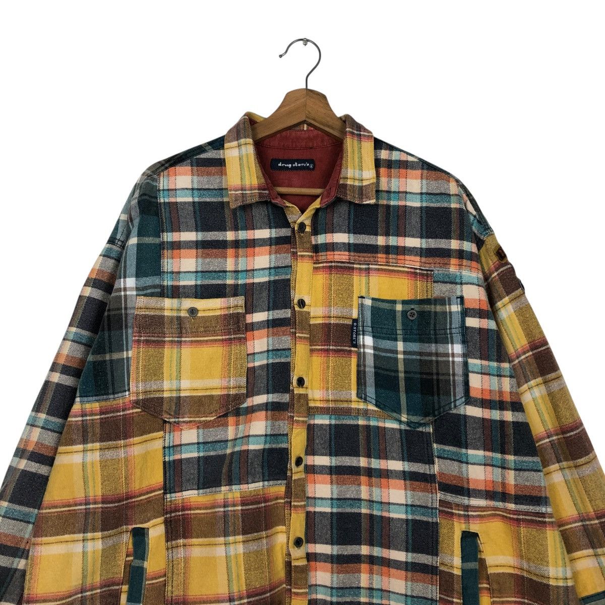 Hysteric Glamour 🔥VINTAGE SHIRT BUTTON JACKET PATCHWORK TARTAN DRUG STORE’S Size US L / EU 52-54 / 3 - 5 Thumbnail