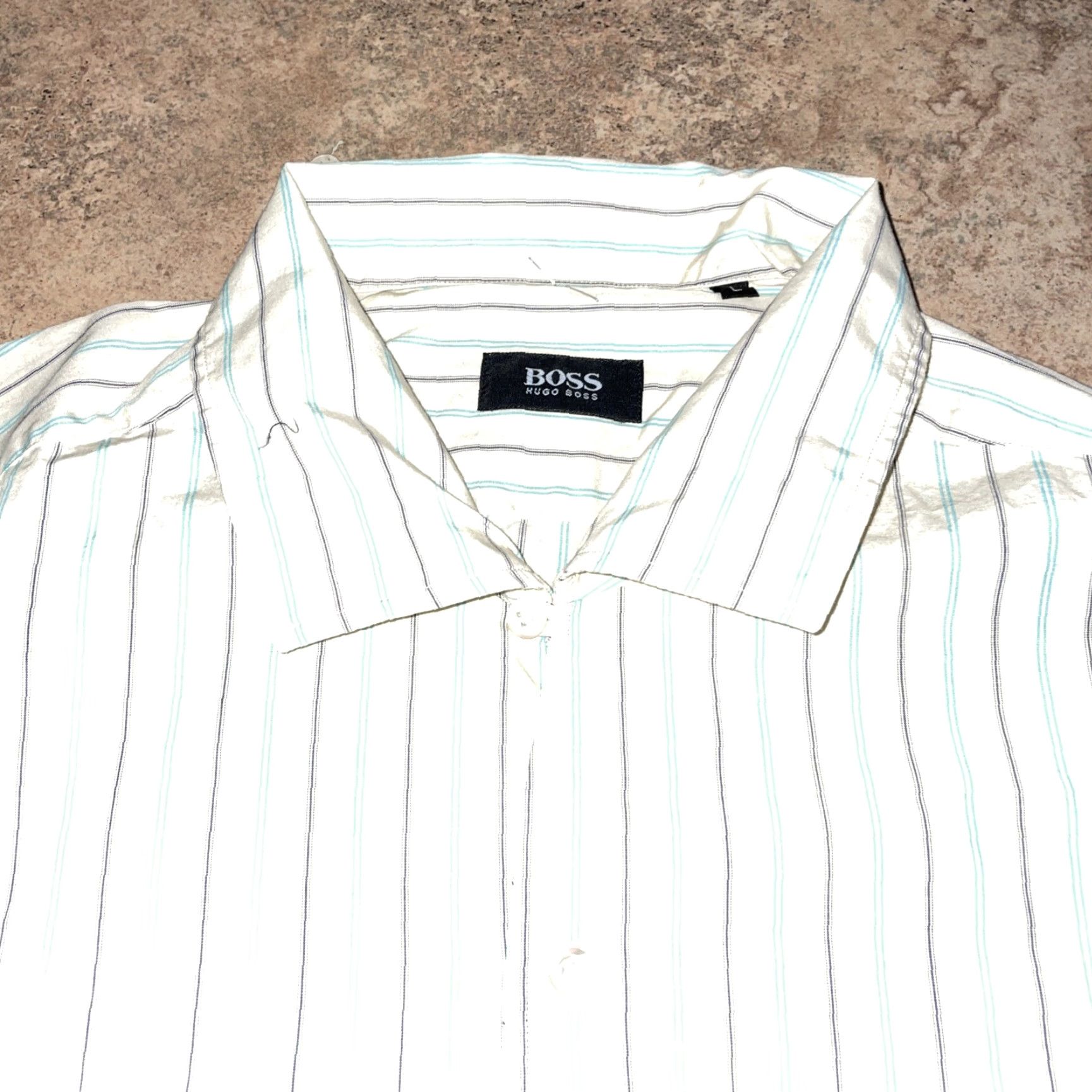 Hugo Boss HUGO BOSS White Striped Shirt Mens L Button-Up Long Sleeve Regular Size L, White, Mens, Striped, Button-Up Shirt, Pre-owned Size US L / EU 52-54 / 3 - 2 Thumbnail