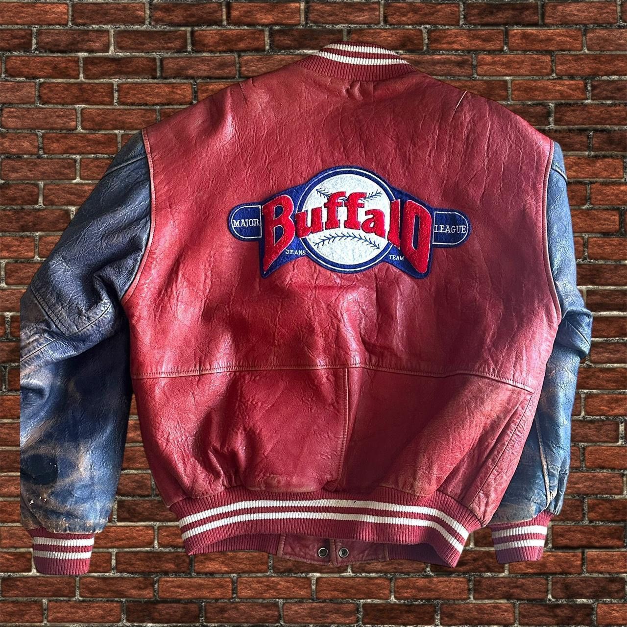 Vintage Vintage major buffalo league genuine leather jacket Size US M / EU 48-50 / 2 - 2 Thumbnail