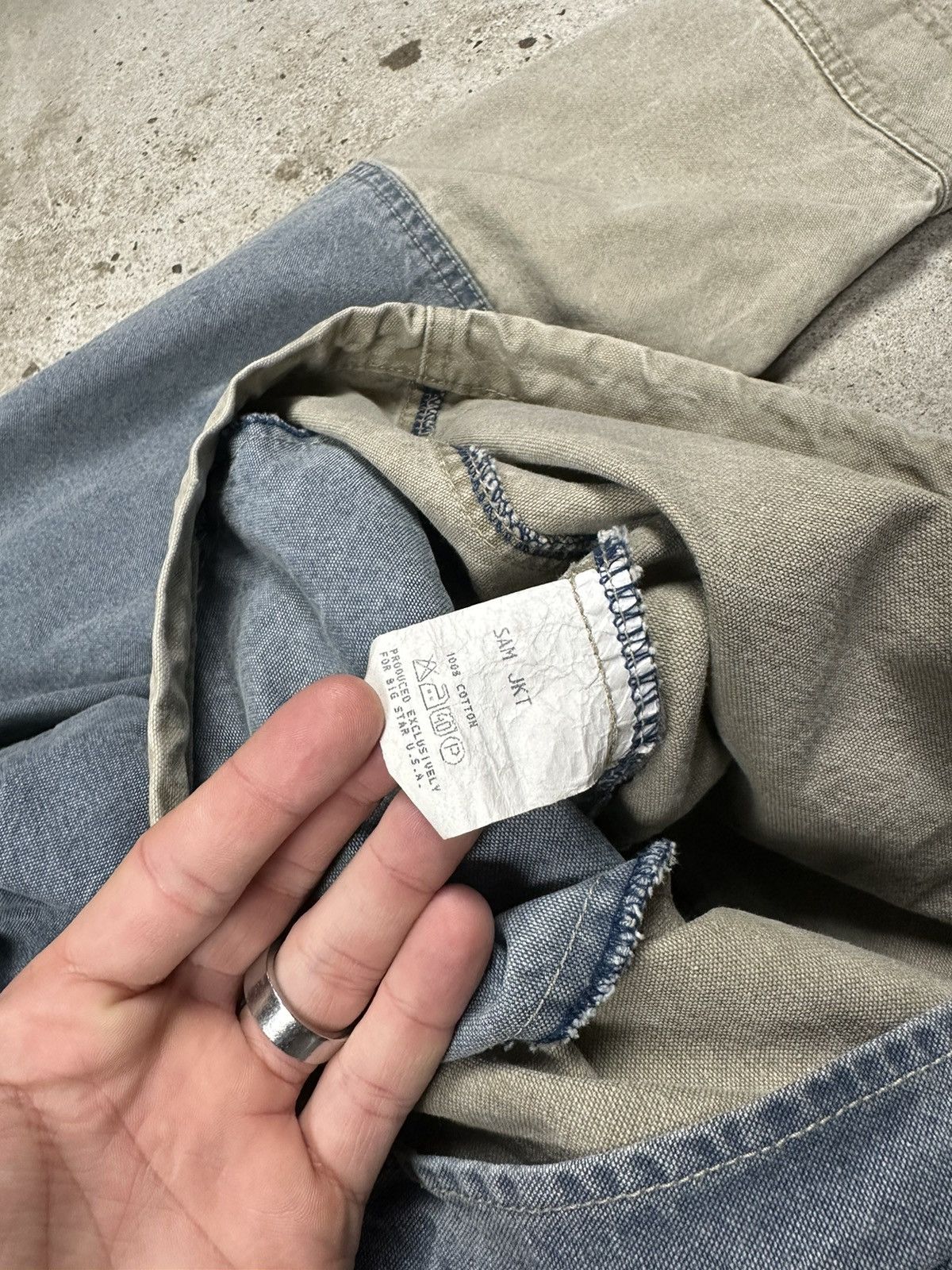 Big Star × Vintage Vintage 90s Big Star Chore Jacket Coat Washed Denim Utility Size US L / EU 52-54 / 3 - 10 Thumbnail