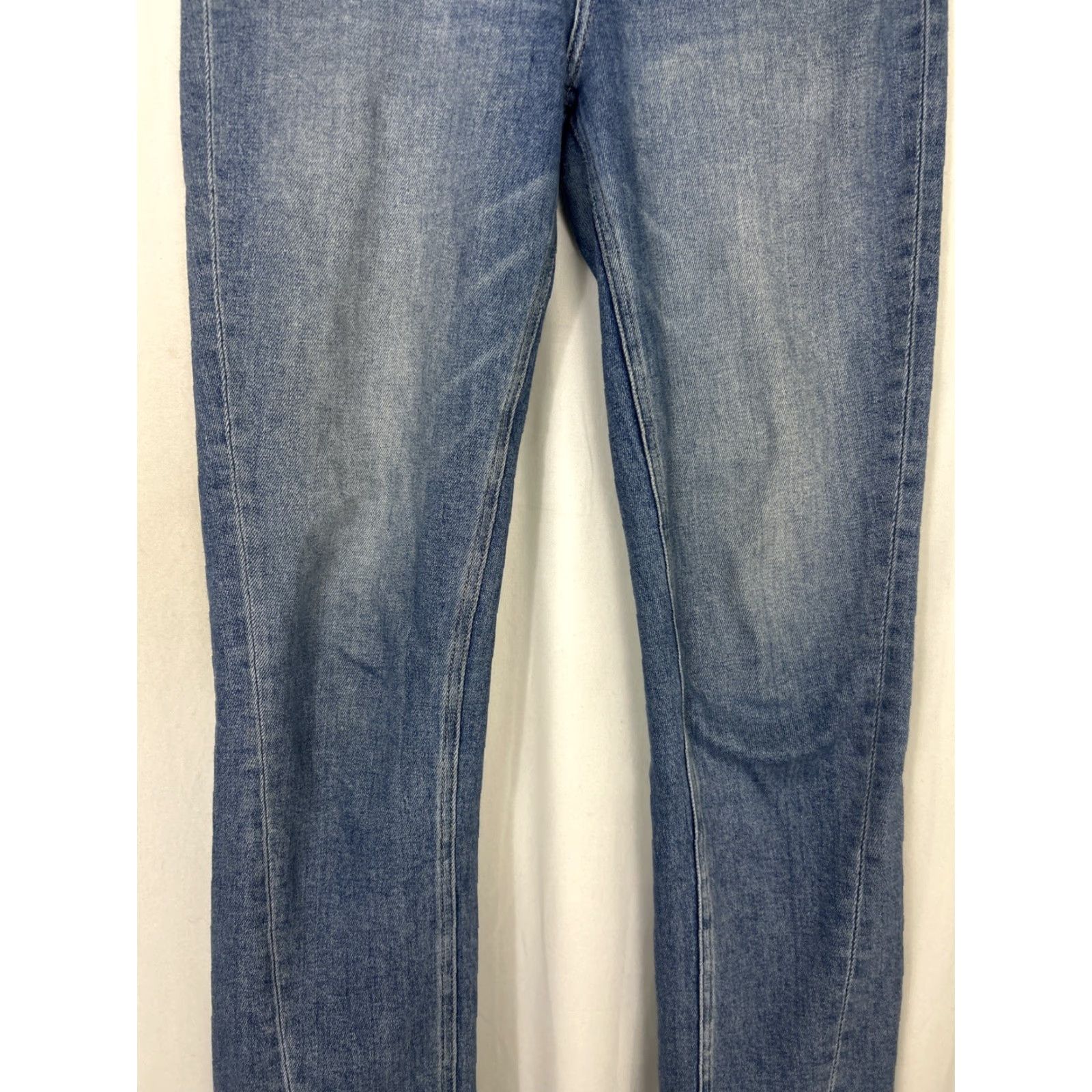 Paige Paige Hoxton Slim Medium Wash Jeans Raw Hem 29x29 Blue Womens Size 29" - 4 Thumbnail