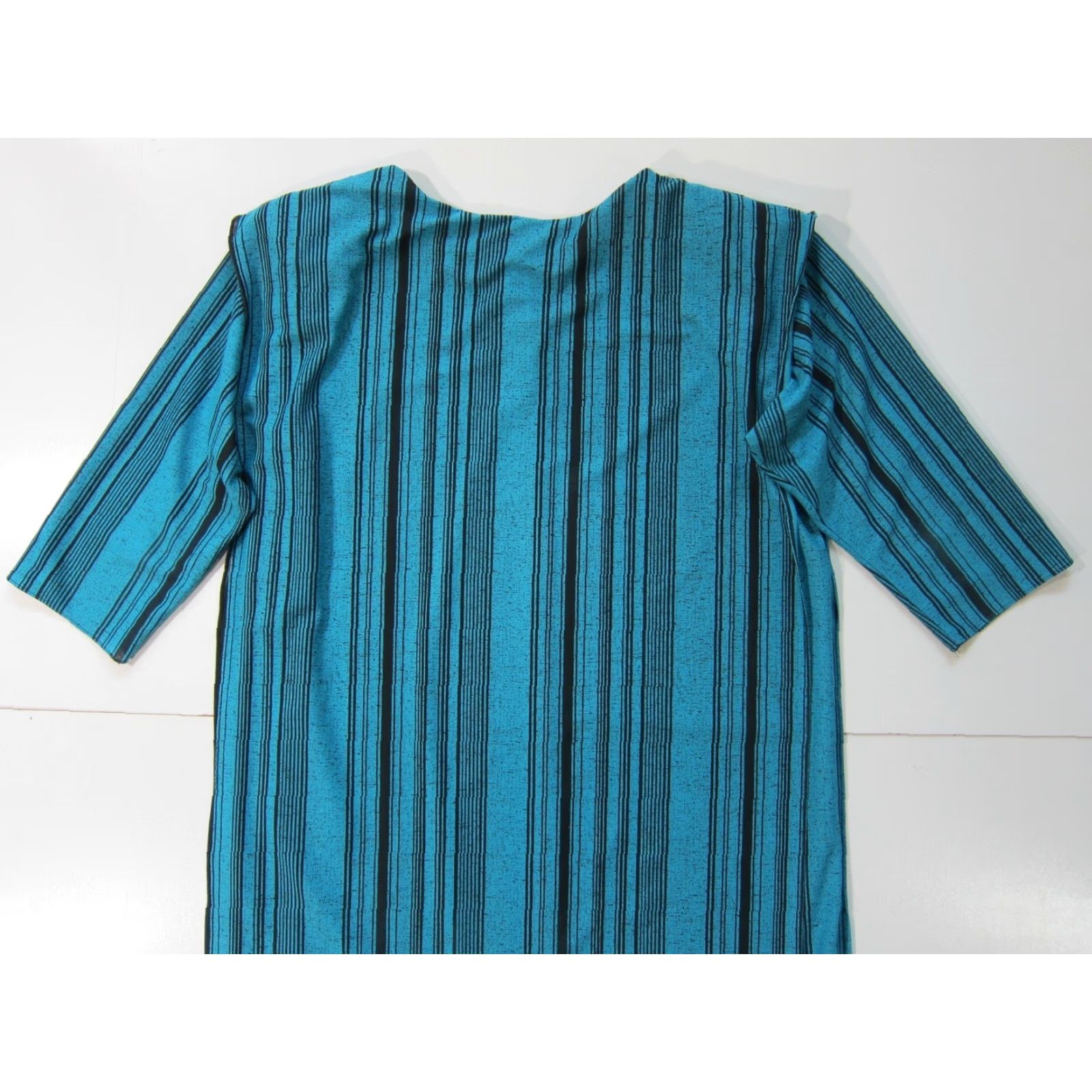 Vintage VINTAGE Jane Baar New York Blue Black Stripe 3/4 Sleeve Tunic Boxy Dress 12/L Size XL / US 12-14 / IT 48-50 - 4 Thumbnail