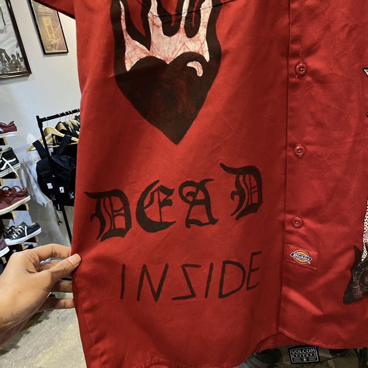 Dickies Vintage Dickies Red Custom Made Hardcore Design Shirt Pocket Size US L / EU 52-54 / 3 - 5 Thumbnail