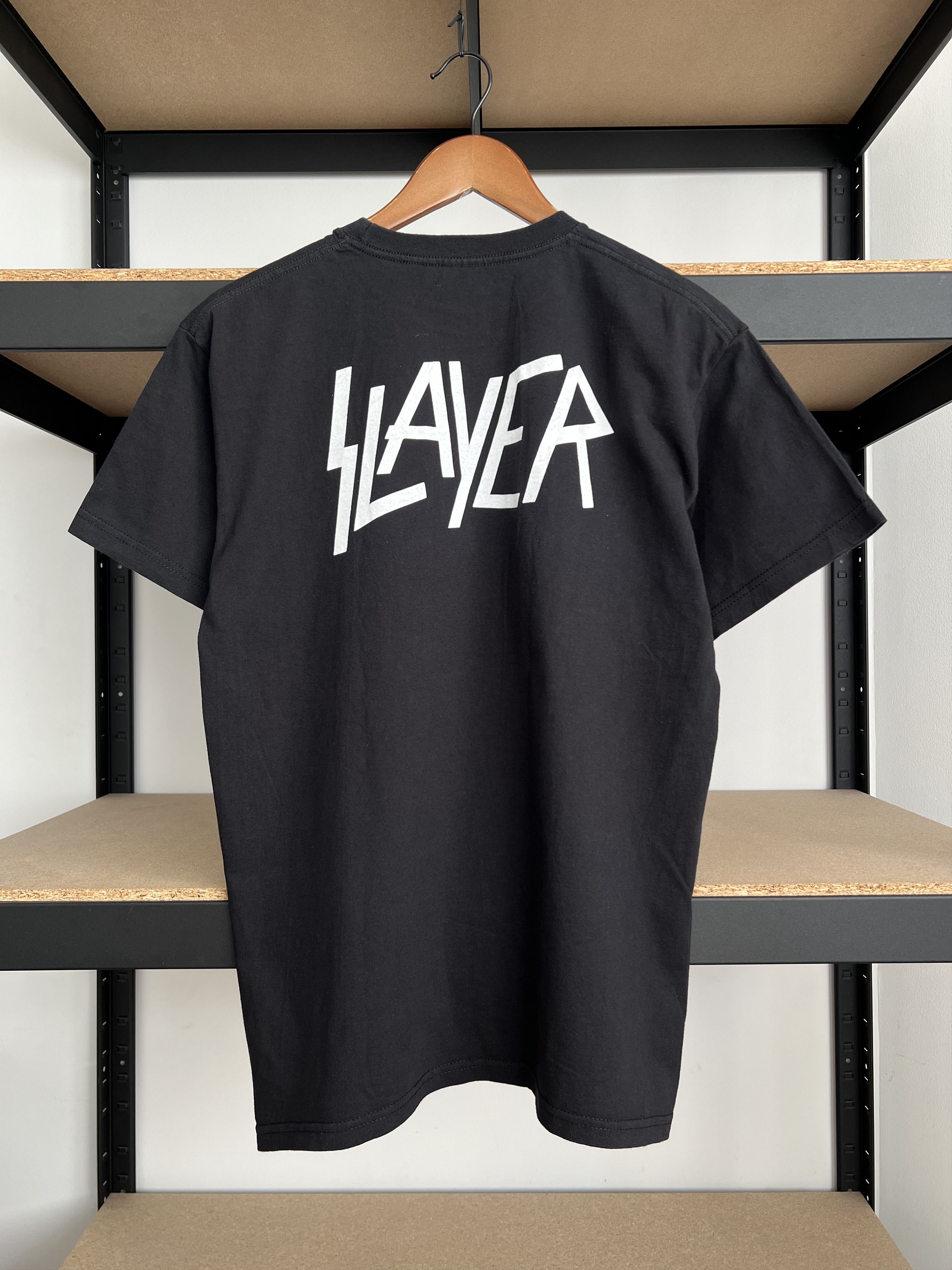 Band Tees Vintage 2000s Slayer Skull USA Flag Metal Band Black T-shirt Size US M / EU 48-50 / 2 - 2 Thumbnail