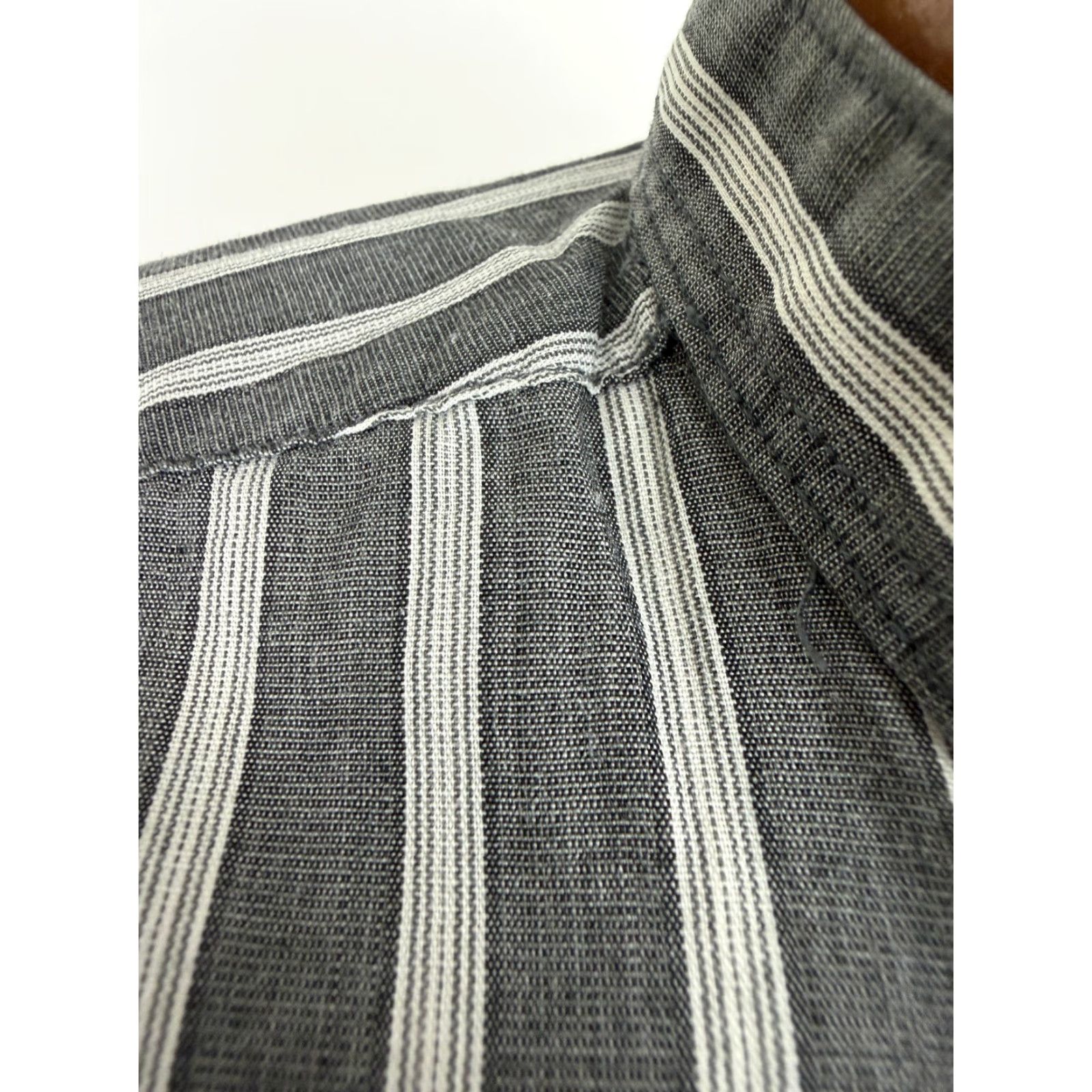 Albert Nipon VINTAGE Albert Nipon Shirt Men L Striped Button-Up Band Collar 80s 90s Preppy Vaporwave Black Size US L / EU 52-54 / 3 - 5 Thumbnail