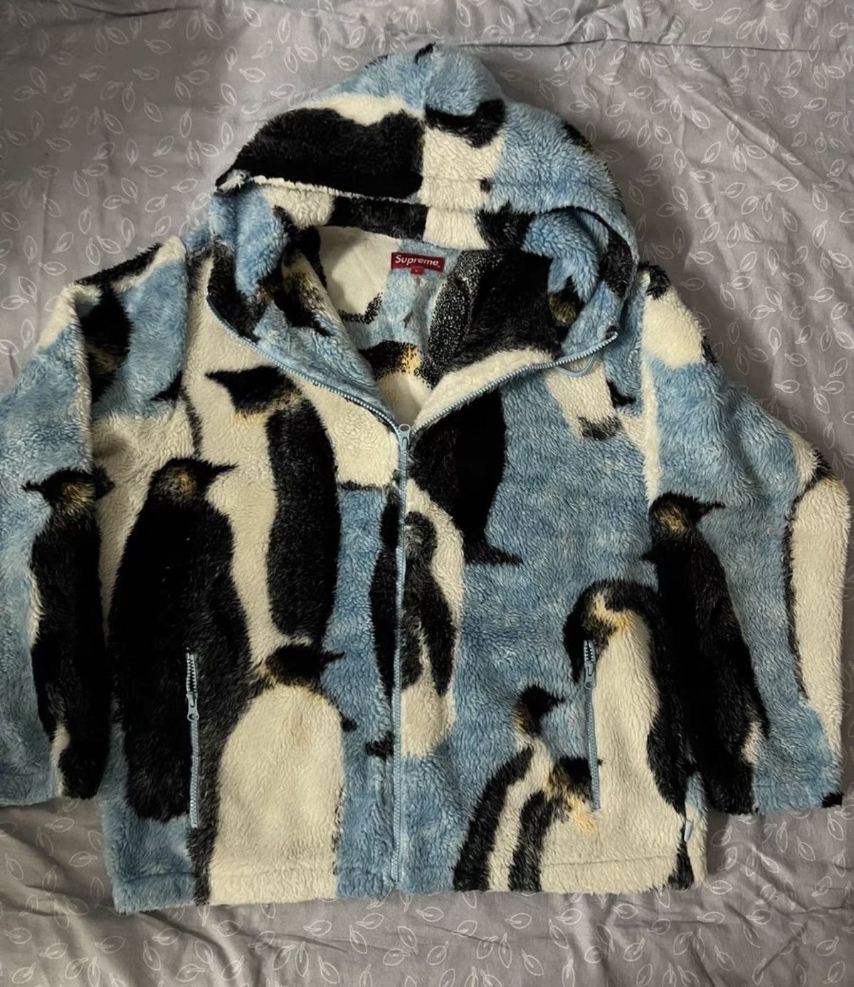 Supreme Supreme penguins hooded fleece zip up jacket blue Size US L / EU 52-54 / 3 - 1 Thumbnail