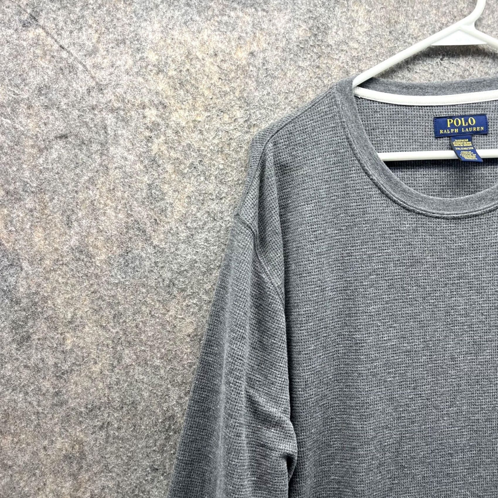 Polo Ralph Lauren Polo Ralph Lauren Pajama Shirt Men 2XL Gray Sleepwear Pullover Crewneck Waffle Long Sleeve Cotton Fleece Logo Casual Modern Cents Size US XXL / EU 58 / 5 - 3 Thumbnail