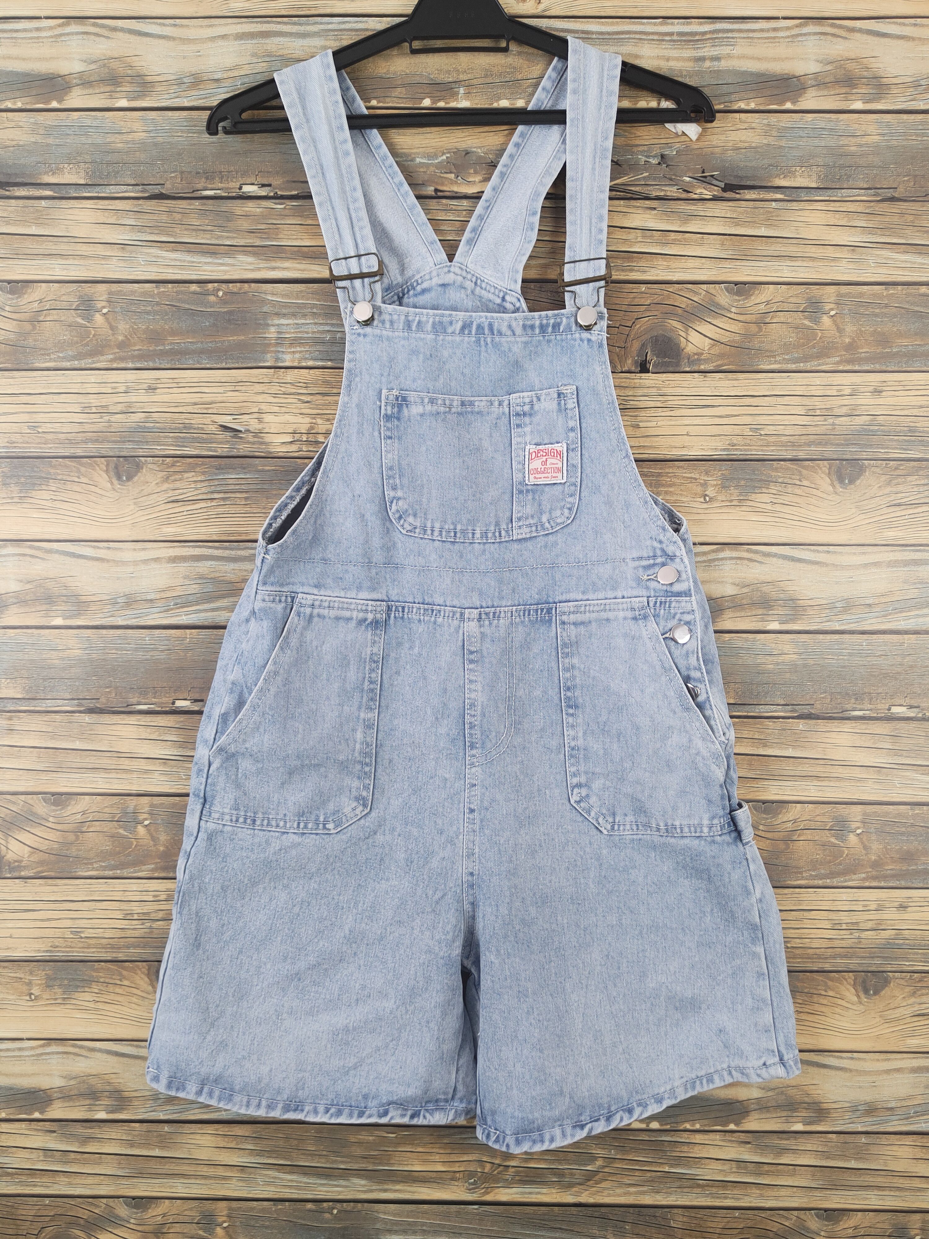 Japanese Brand × Vintage Japanese Brand Light Blue Denim Shortall Jumpsuits Size 33" - 1 Thumbnail