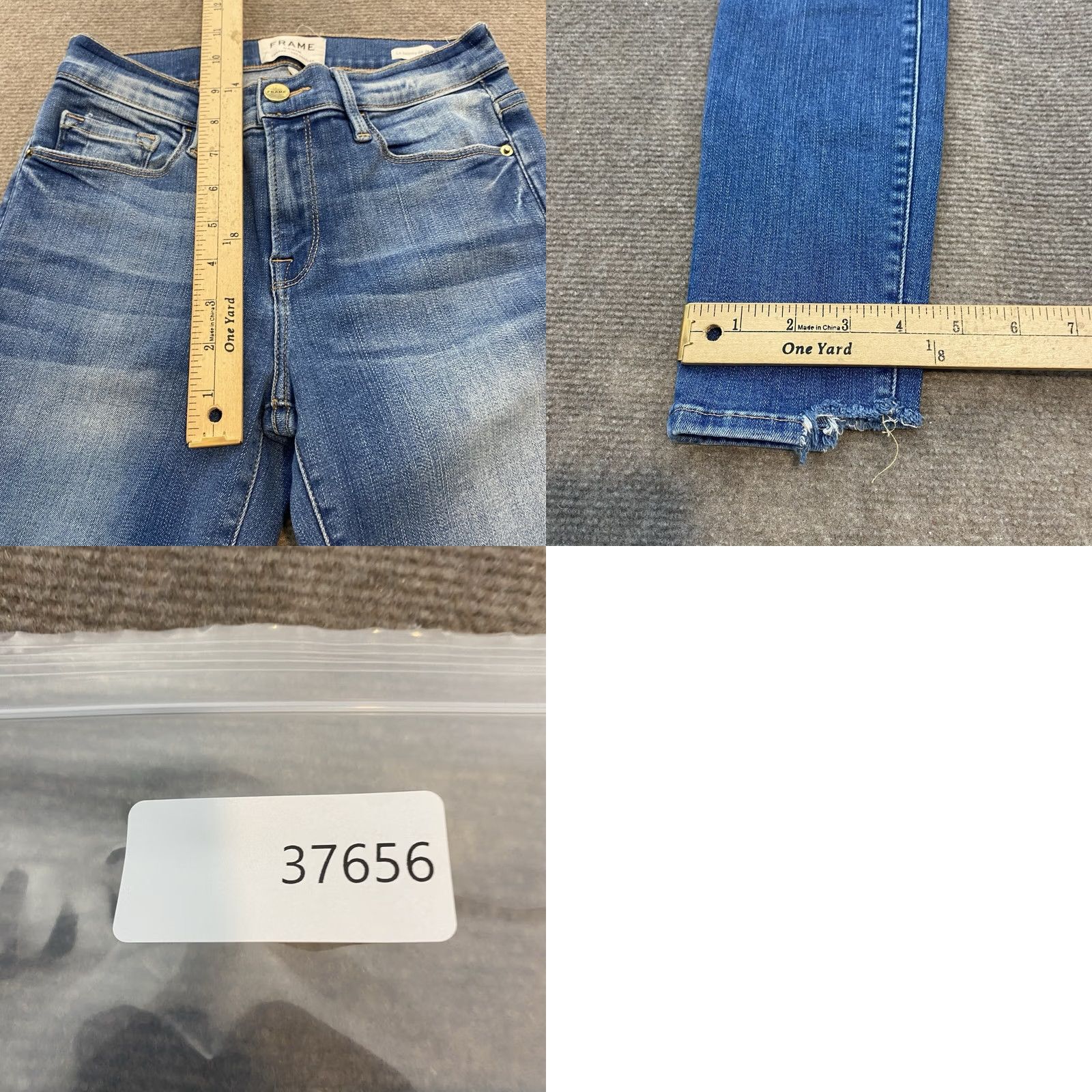 Frame FRAME Le Skinny De Jeanne Jeans Womens 26 Blue Denim Distressed Stretch 5-Pocket Inseam 27in Slim Skinny Jeans Mens Womens Size 26" / US 2 / IT 38 - 9 Thumbnail