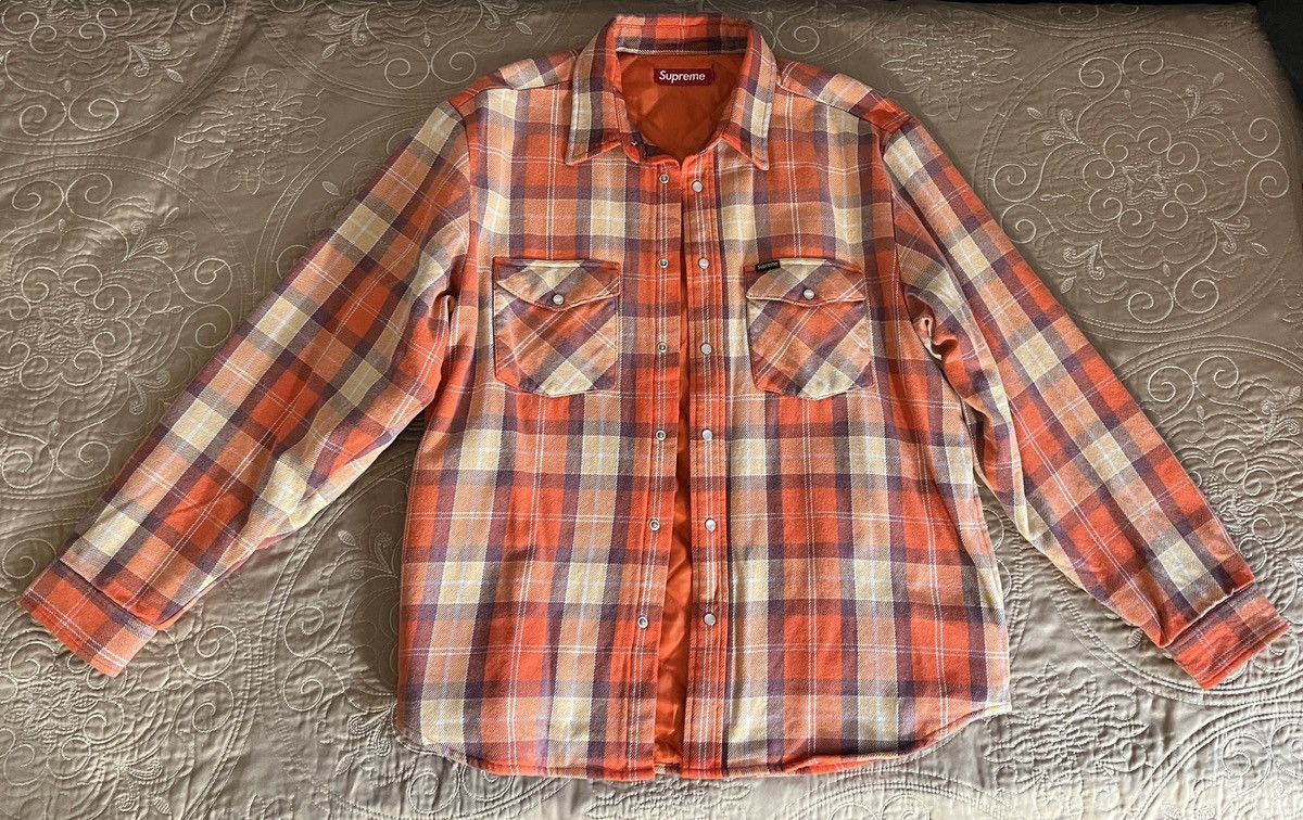 Supreme Supreme Quilted Lined Flannel Orange Large Size US L / EU 52-54 / 3 - 1 Thumbnail